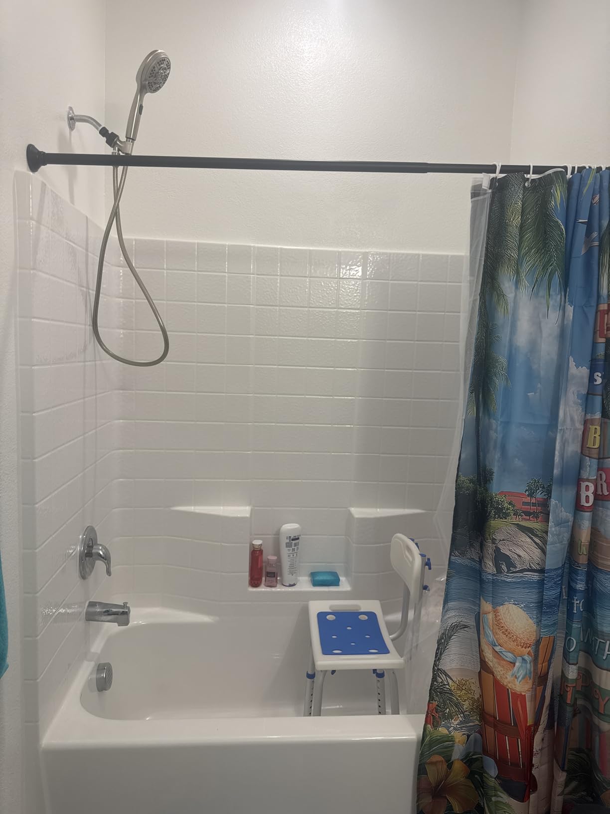 HOMLAND Shower Chair for Inside Shower with Removable Back, 400 lbs Heavy Duty Bath Seat for Bathtub, Safety Bath Stool for Seniors and Disabled, Aluminum Alloy Frame customer photo 2