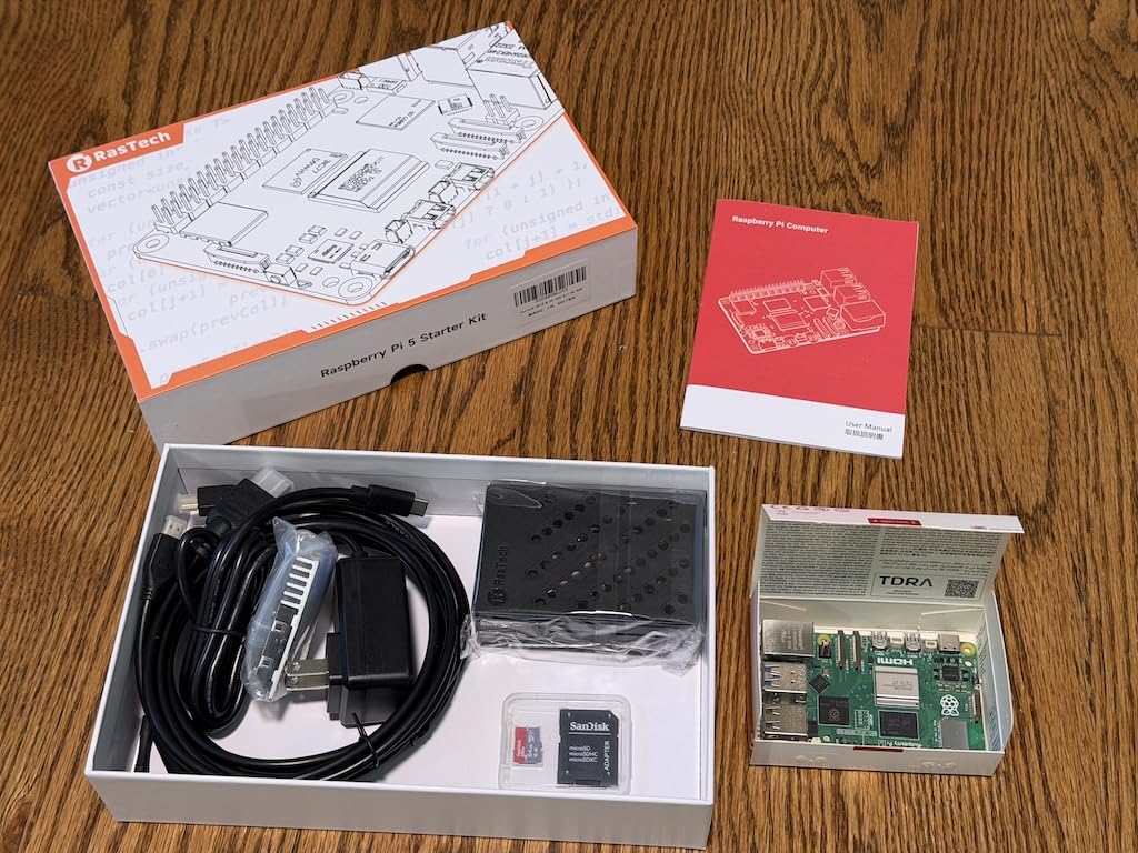 RasTech Raspberry Pi 5 8GB Kit 64GB Edition with Active Cooler, 27W GaN USB-C Power Supply, Pi5 8GB Board, Case, Dual 4K Micro HD Out Cables and User Manual customer photo 2