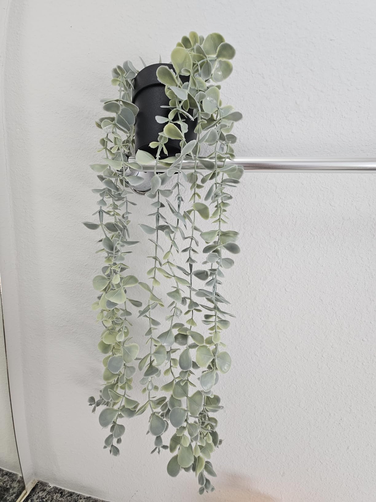 1Pcs Fake Plants Hanging Artificial Potted Faux Eucalyptus Plants for Modern Boho Farmhouse Bathroom Office Desk Wall Art Shelf Living Room Aesthetic Decor Indoor customer photo 2