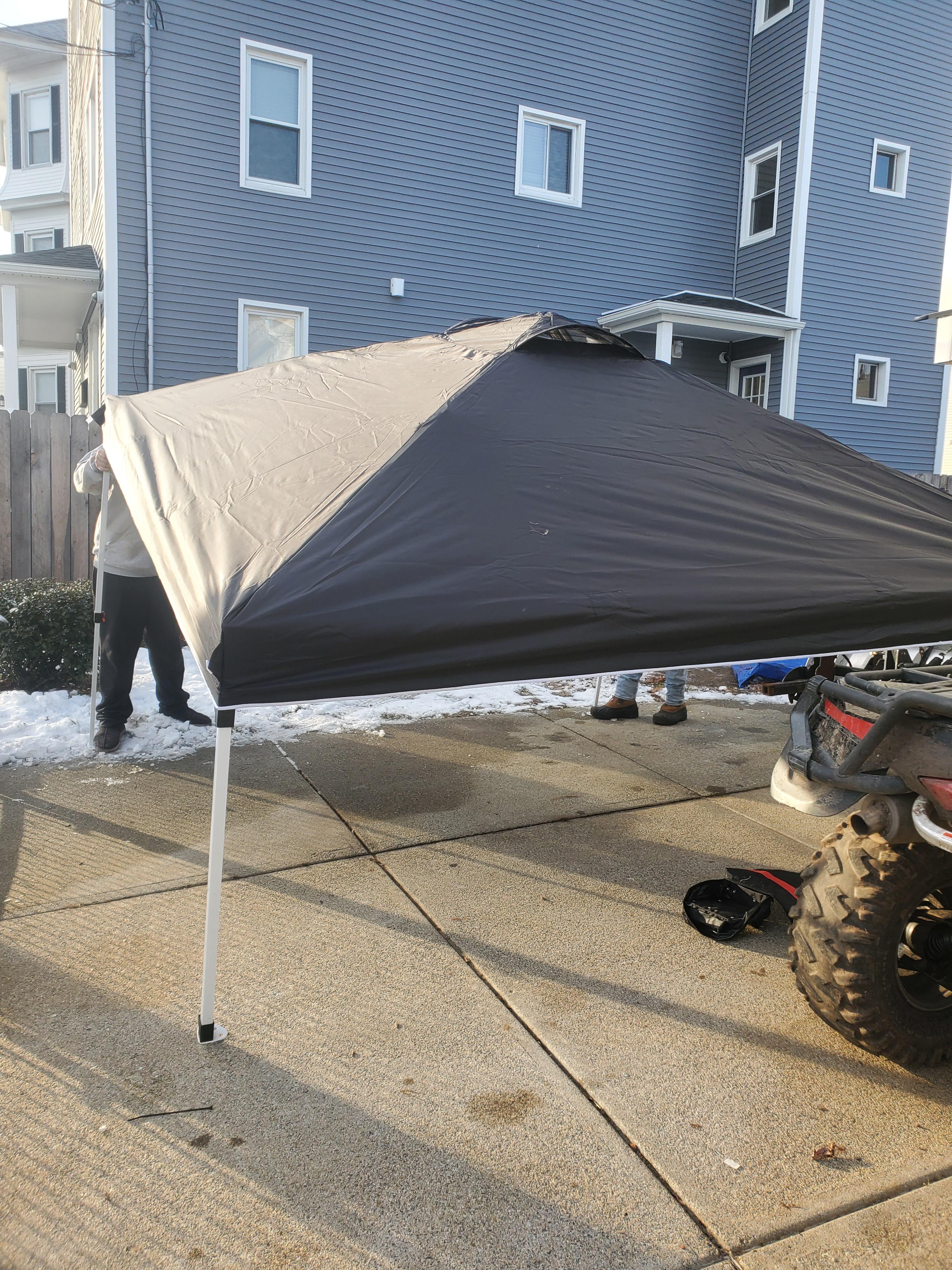 ABCCANOPY 10x10 Pop Up Canopy Tent, Easy Setup Instant Shelter with Wheeled Bag, Heavy Duty Outdoor Canopy for Beach, Market, Backyard, UV Protection, Outdoor Weather Protection (White, 10x10) customer photo 1