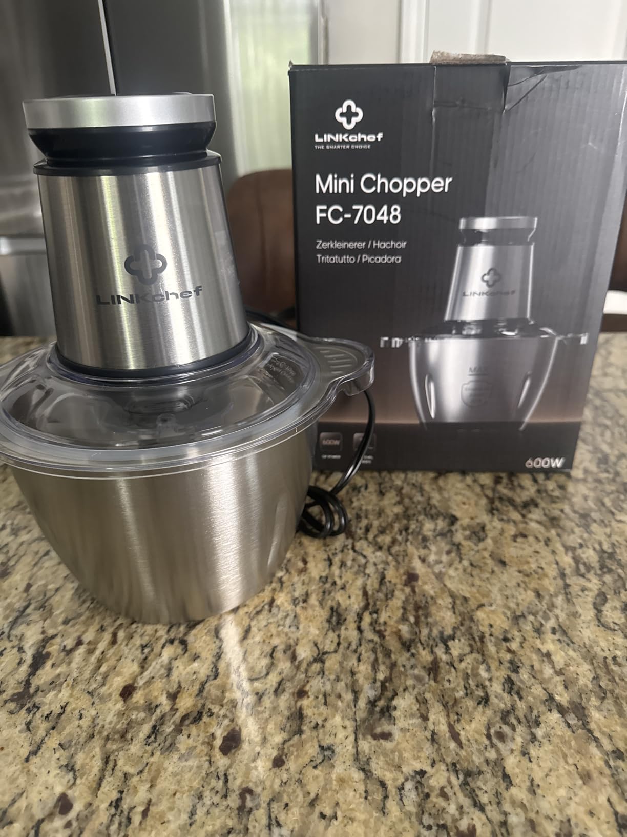 LINKChef Food Processor Small, 10 Cup Food Chopper with Container, 2.3L 600W Electric Meat Grinder for Home Use, Stainless Steel Mini Food Processor for Kitchen, Vegetable, Onion, Garlic, Salad customer photo 1