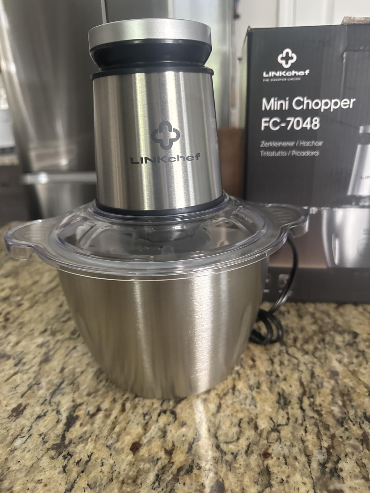 LINKChef Food Processor Small, 10 Cup Food Chopper with Container, 2.3L 600W Electric Meat Grinder for Home Use, Stainless Steel Mini Food Processor for Kitchen, Vegetable, Onion, Garlic, Salad customer photo 2