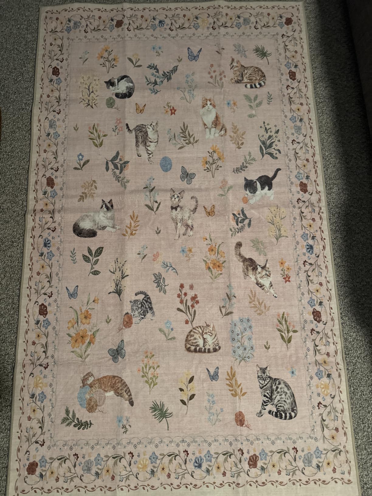 Soalmost 9x12 Area Rugs for Living Room Washable Rug Non-Slip Beige | Large Vintage Stain Resistant Carpet for Dining Bedroom, Low Pile Lightweight Foldable Floor Mat Nursery Home Office Decor customer photo 2