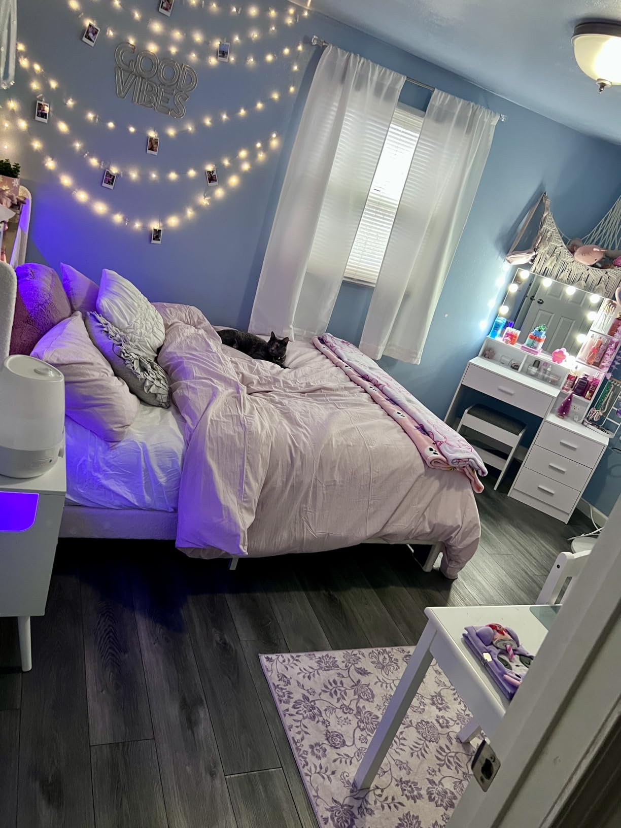 Rolanstar Full Bed Frame with Drawers, Storage Headboard with Charging Station and LED Lights, Upholstered Bed with Heavy Duty Wood Slats, No Box Spring Needed, Noise Free, Easy Assembly, Beige customer photo 2