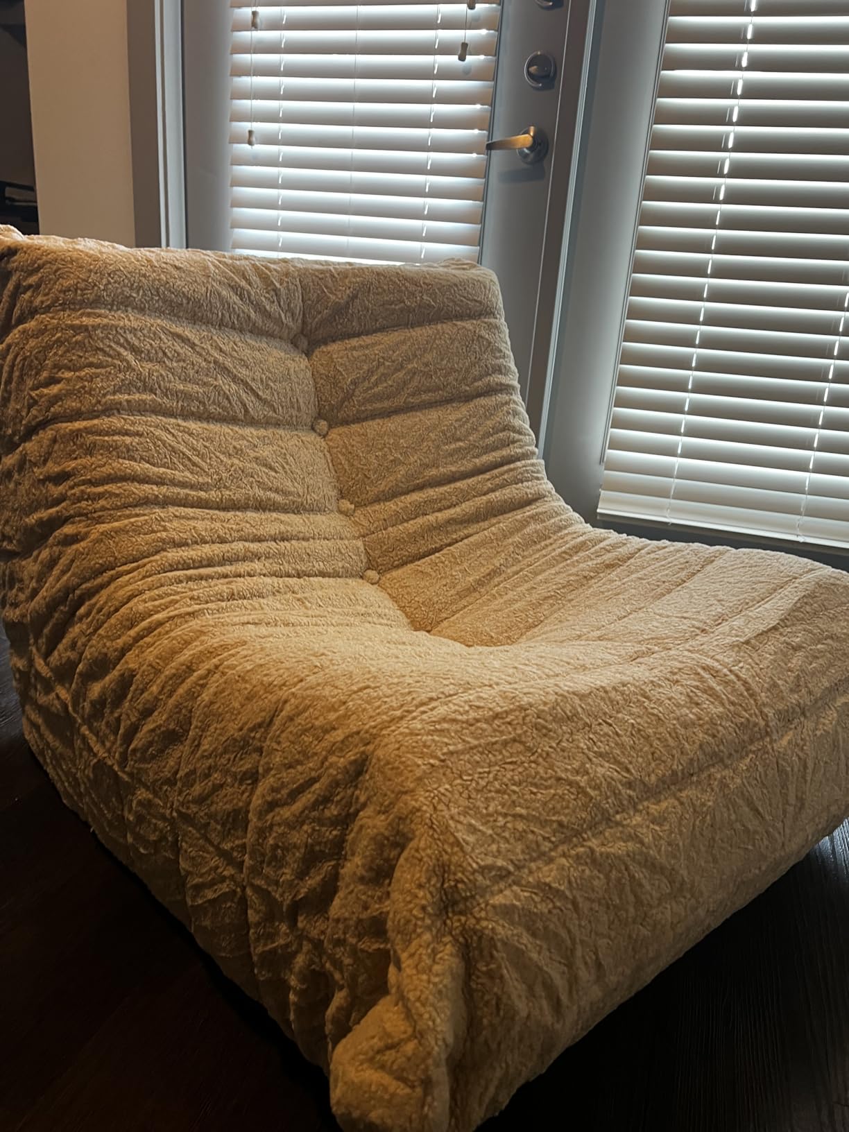 Bean Bag Chairs for Adults Giant Bean Bag Chair Memory Foam BeanBag Chair Bean Bag Sofa with Filler Faux Fur Fireside Beanbags Lazy Sofa for Living Room Bedroom Office (Black Plush, Single) customer photo 2