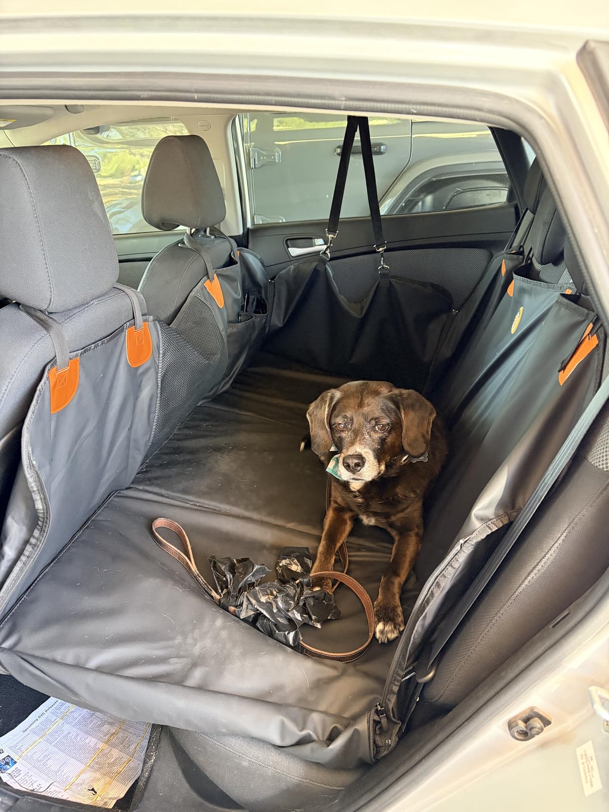 MYJAQI Back Seat Extender for Dogs, Waterproof Dog Car Seat Cover for Back Seat with Hard Bottom, 2026 Upgraded Material, Anti Scratch, Safer, Easy to Use and Clean, Holds 400lbs customer photo 1