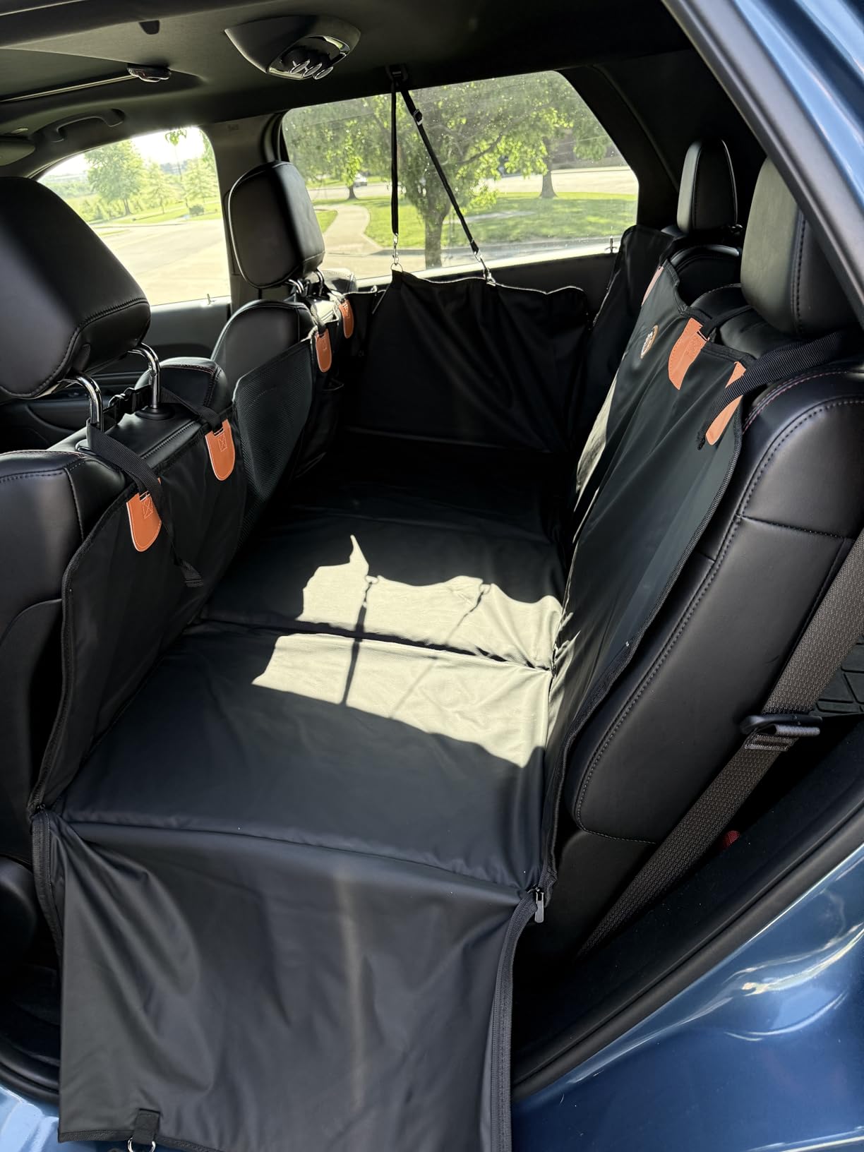 MYJAQI Back Seat Extender for Dogs, Waterproof Dog Car Seat Cover for Back Seat with Hard Bottom, 2026 Upgraded Material, Anti Scratch, Safer, Easy to Use and Clean, Holds 400lbs customer photo 2