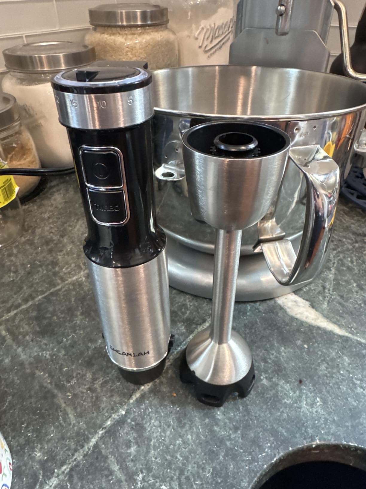 1000W Powerful Immersion Blender handheld, 2026 New Update Hand Blender with 25-Speed, Scratch-Resistant Corded Hand Mixer with Heavy-Duty Copper Brushless Motor and Gift Box customer photo 2