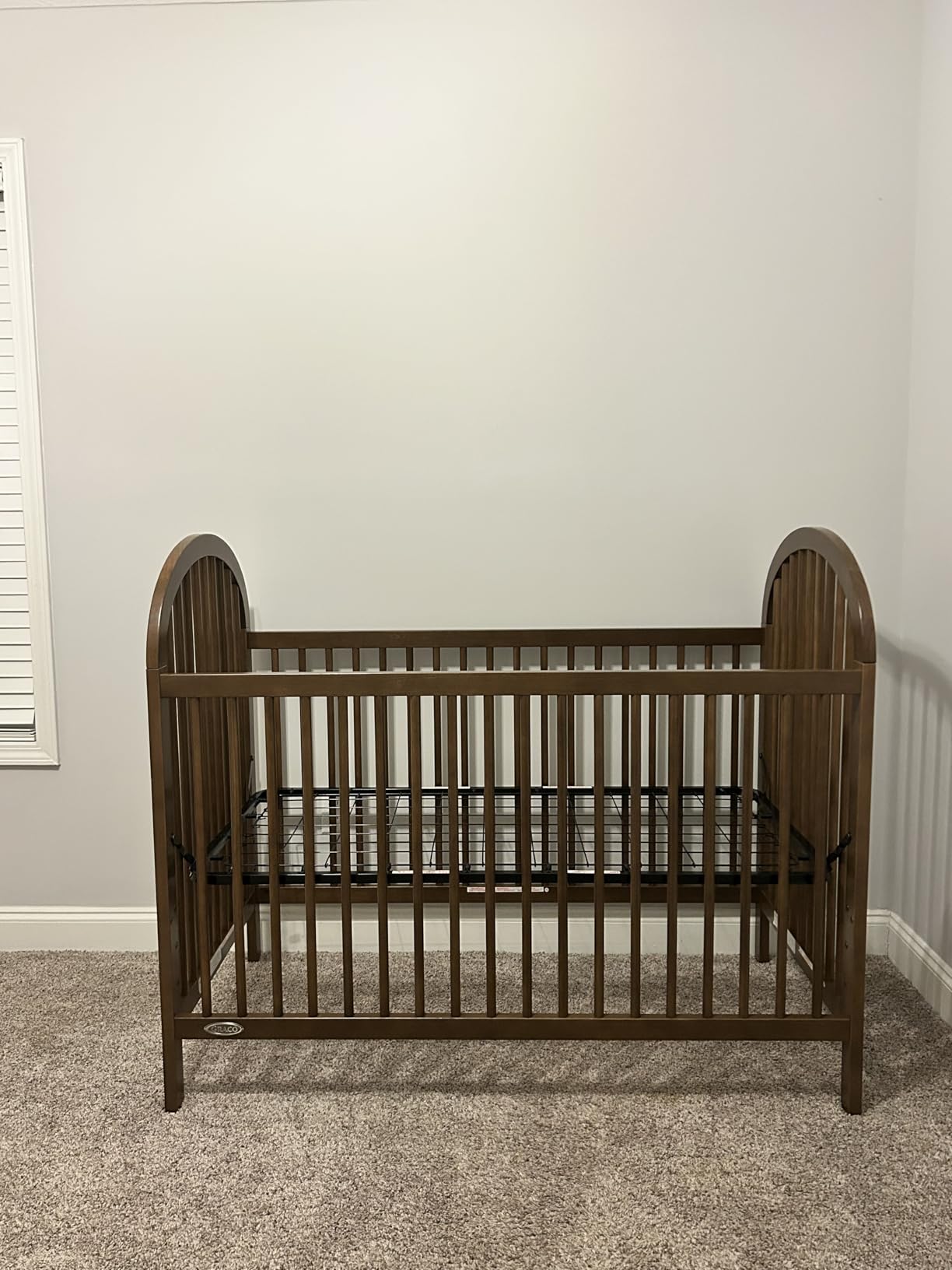 Graco Olivia 3-in-1 Convertible Crib - GREENGUARD Gold Certified, 100% Solid Wood, Fits Standard Baby Crib Mattress, Converts to Toddler Bed and Daybed, 4 Adjustable Mattress Heights (Hazelnut) customer photo 1