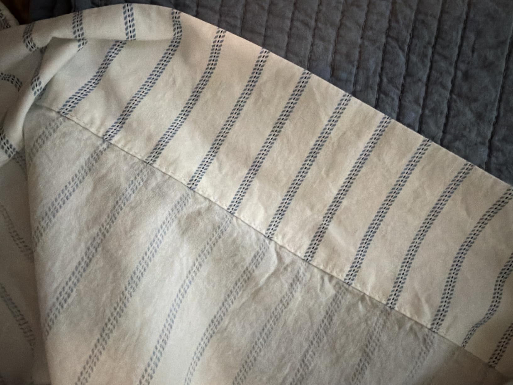 Eddie Bauer - Queen Sheet Set, Cotton Percale Bedding Set, Super Soft and Bedding Set, Oeko-Tex Certified (Essential Stripe Beige, Queen) customer photo 2