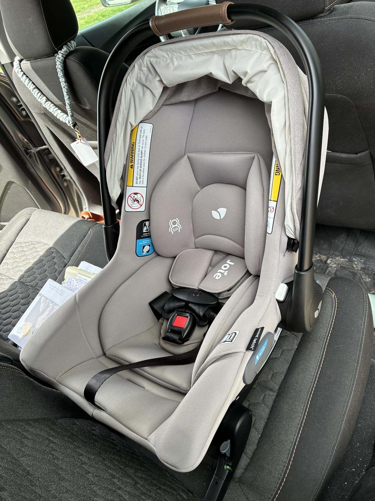 Joie Baby Mint Latch Baseless Infant Car Seat - Lightweight, Built-in Rigid Lower Anchor Attachments and Side-Impact Protection - No Base Installation Required, Travel-Friendly Design, Shale Dark customer photo 1