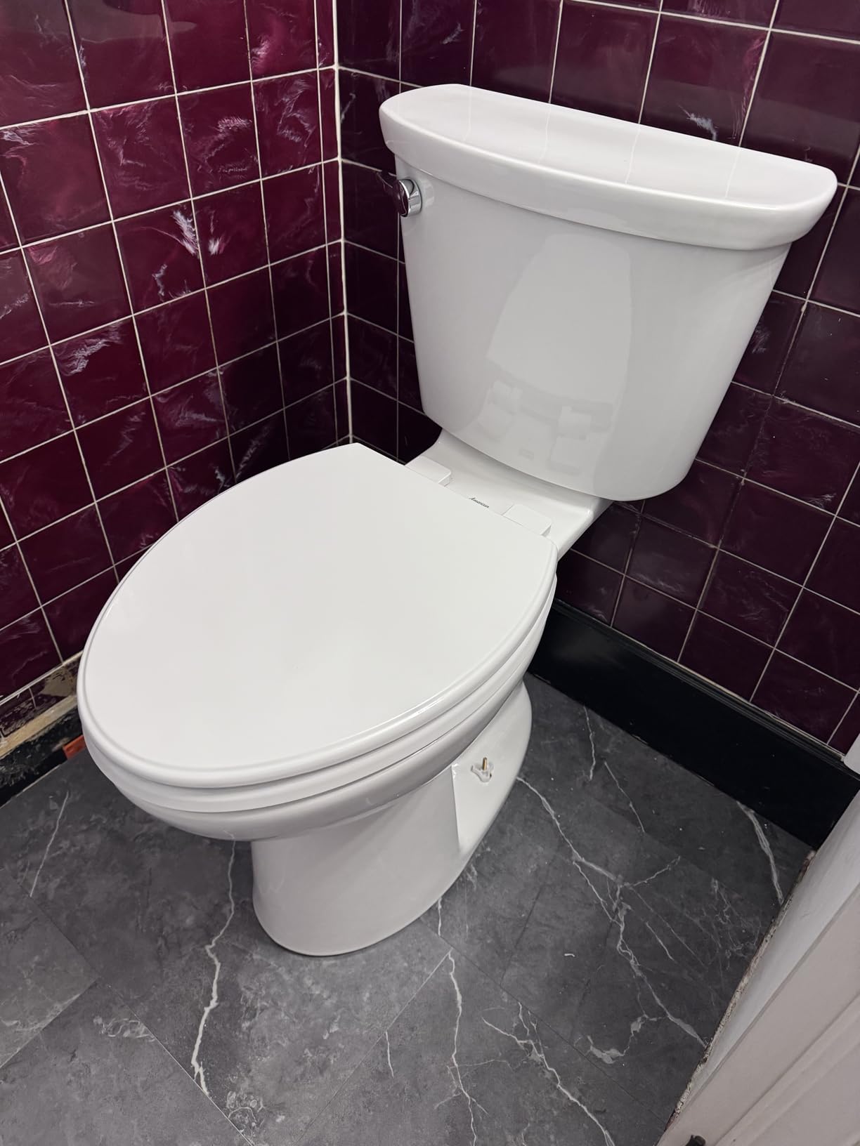 American Standard 215TA104.020 Cadet PRO Two-Piece Toilet, Extra Tall Height, Left-Hand Trip Lever, 12-Inch Rough, Elongated Front, White, 1.28 GPF customer photo 1