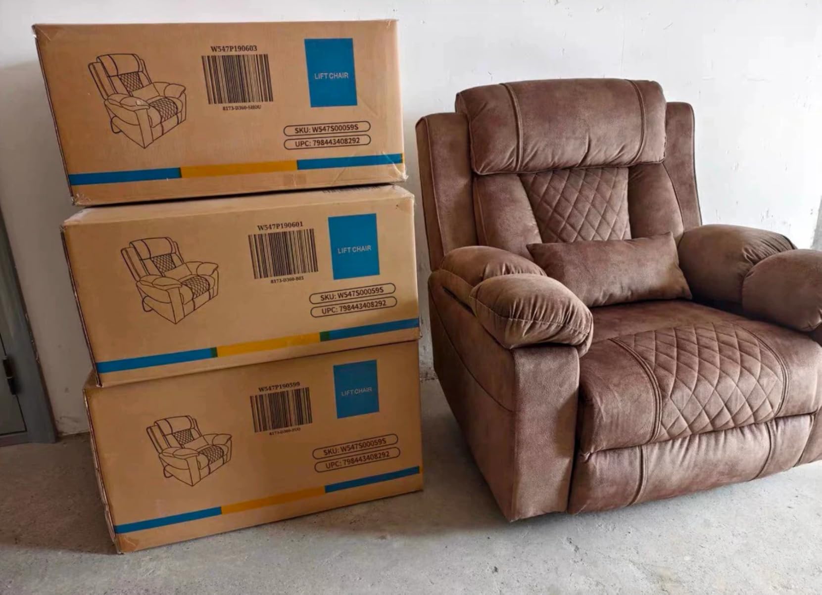 FUNECORP Big Man Power Lay Flat Lift Chair Oversized Recliner Dual Motor Heat Vibration for Elderly, Overstuffed Electric Extra Wide Recliners with Flip Arm Storage Cup Holders,USB Type C Charging customer photo 2