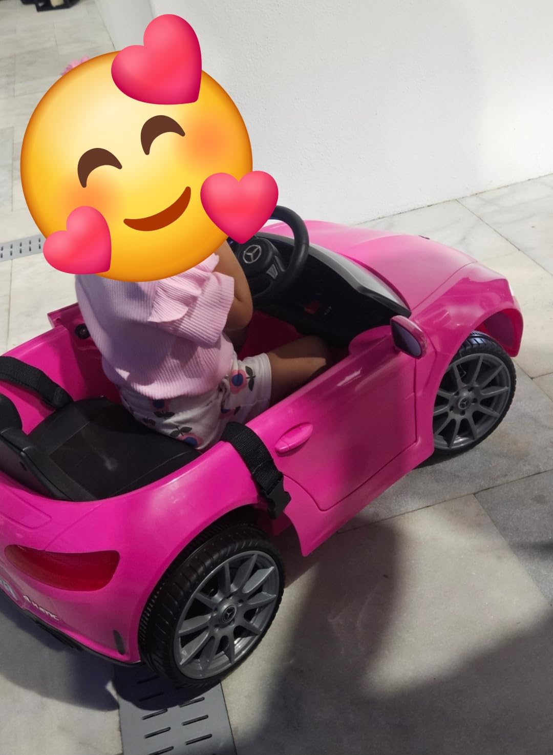 Licensed Mercedes-Benz CLS 350 12V Ride On Car Truck for Kids, Ride on Toys for Toddlers w/Parent Control, Spring Suspension, Power Wheels for Girls w/Bluetooth, Music, LED Lights (Pink) customer photo 2