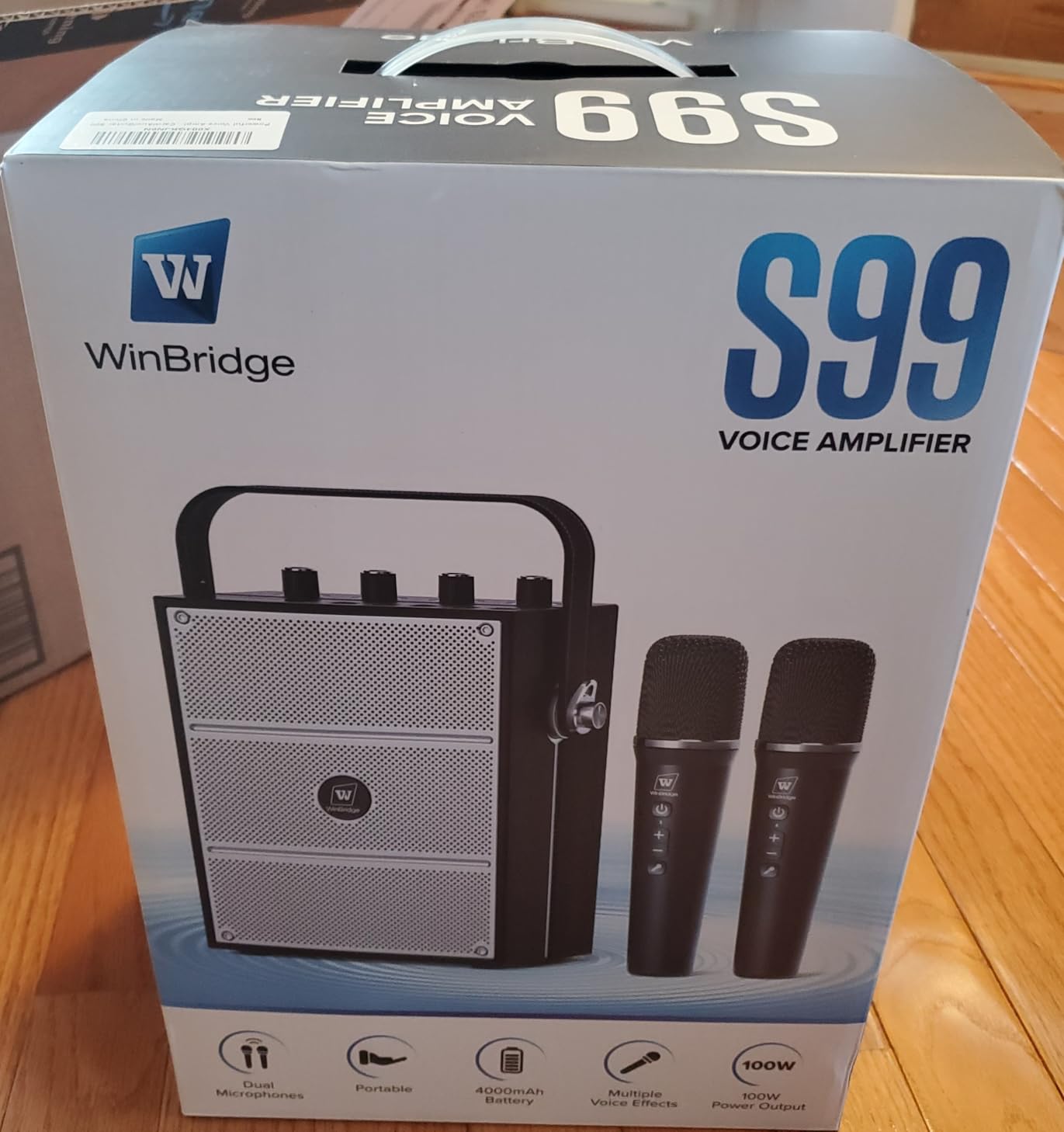 100W Powerful Voice Amplifier with 2 Wireless Microphones, Big Pro Sound Portable Speaker with Microphone, Bluetooth Speaker PA System Karaoke Machine Support BT/USB/TF Card/Aux/Guitar S99 customer photo 2