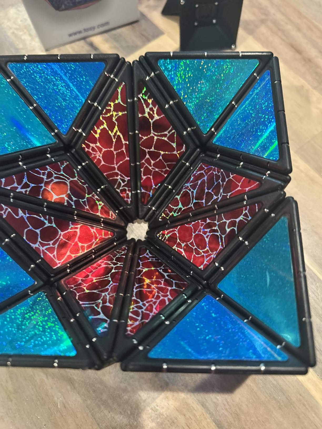 TOSY Magnet Pyramid Stone - 1 Cube Transforms into 1 Billion Shapes (Bunny, Egg Basket, Flowers, Heart), 12 pcs, 243 Magnets, Holographic Design customer photo 1