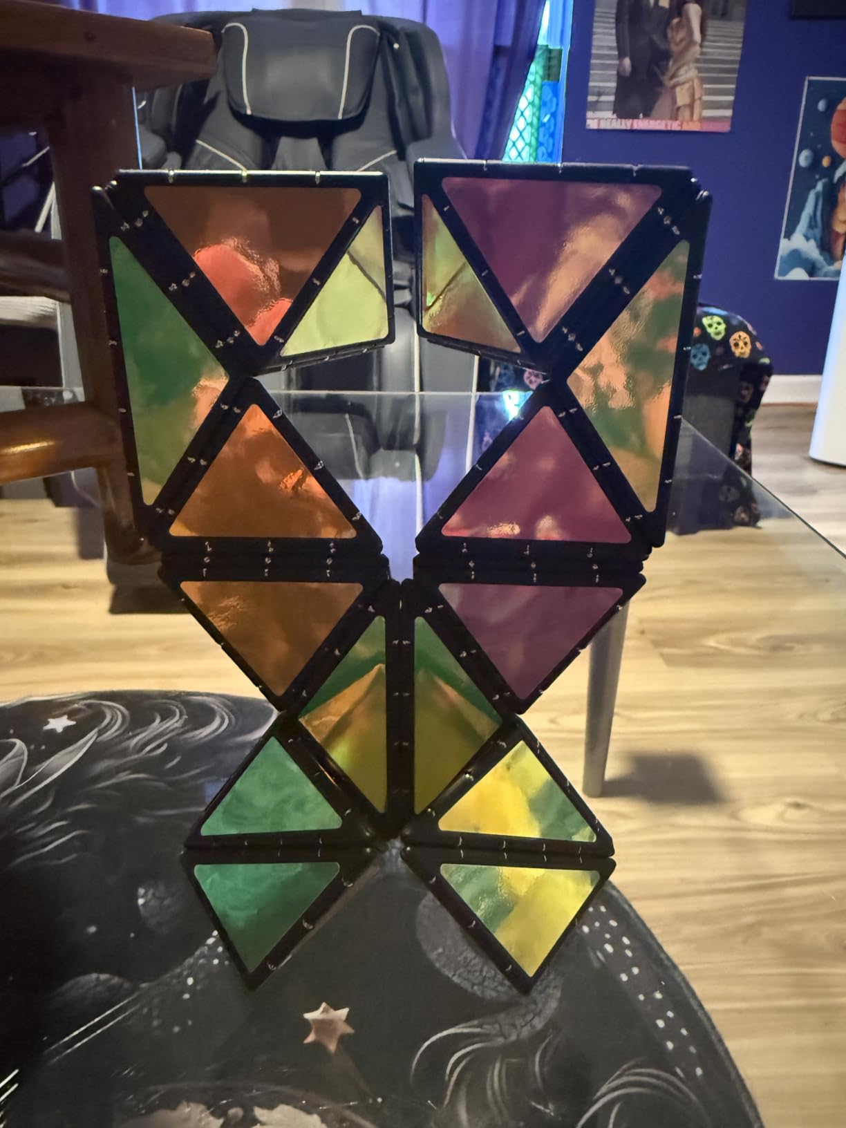 TOSY Magnet Pyramid Stone - 1 Cube Transforms into 1 Billion Shapes (Bunny, Egg Basket, Flowers, Heart), 12 pcs, 243 Magnets, Holographic Design customer photo 2
