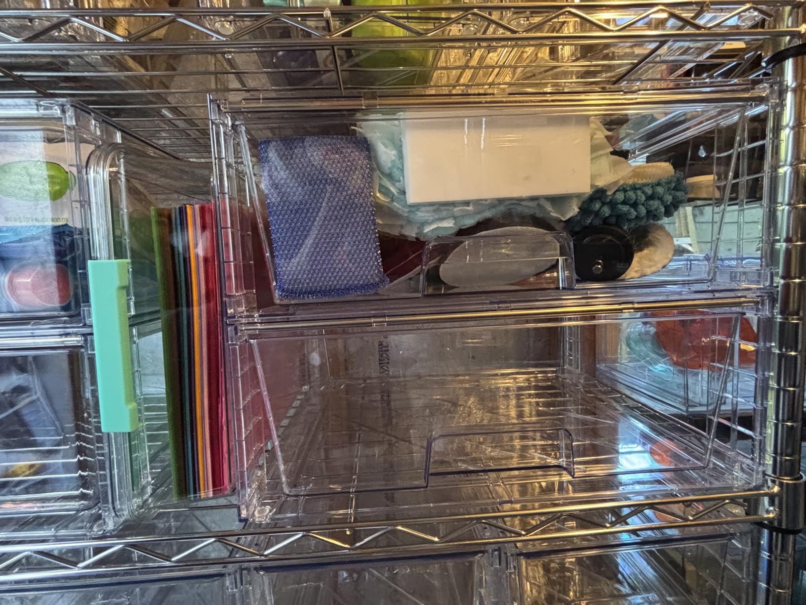 Vtopmart 2 Pack Large Stackable Storage Drawers, Easily Assemble Clear Acrylic Bathroom Closet Undersink Organizers, Plastic Storage Bins for Cabinet, Kitchen Pantry, Medicine Organization customer photo 1
