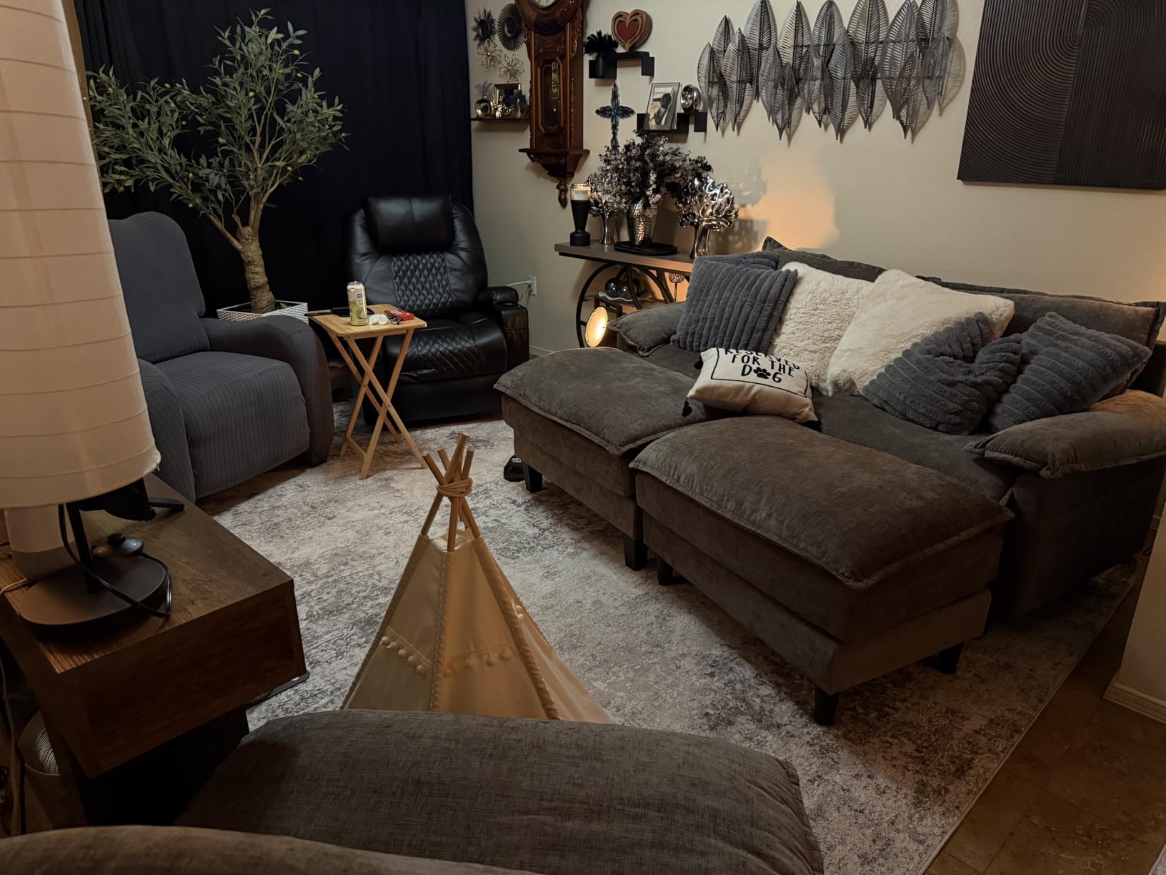 Tortania Washable 6x9 Area Rug for Living Room: Modern Abstract Neutral Large Soft Thin Rugs - Non Slip Indoor Carpet for Bedroom Dining Room Office Nursery Home Floor Decoration - Brown Grey customer photo 1