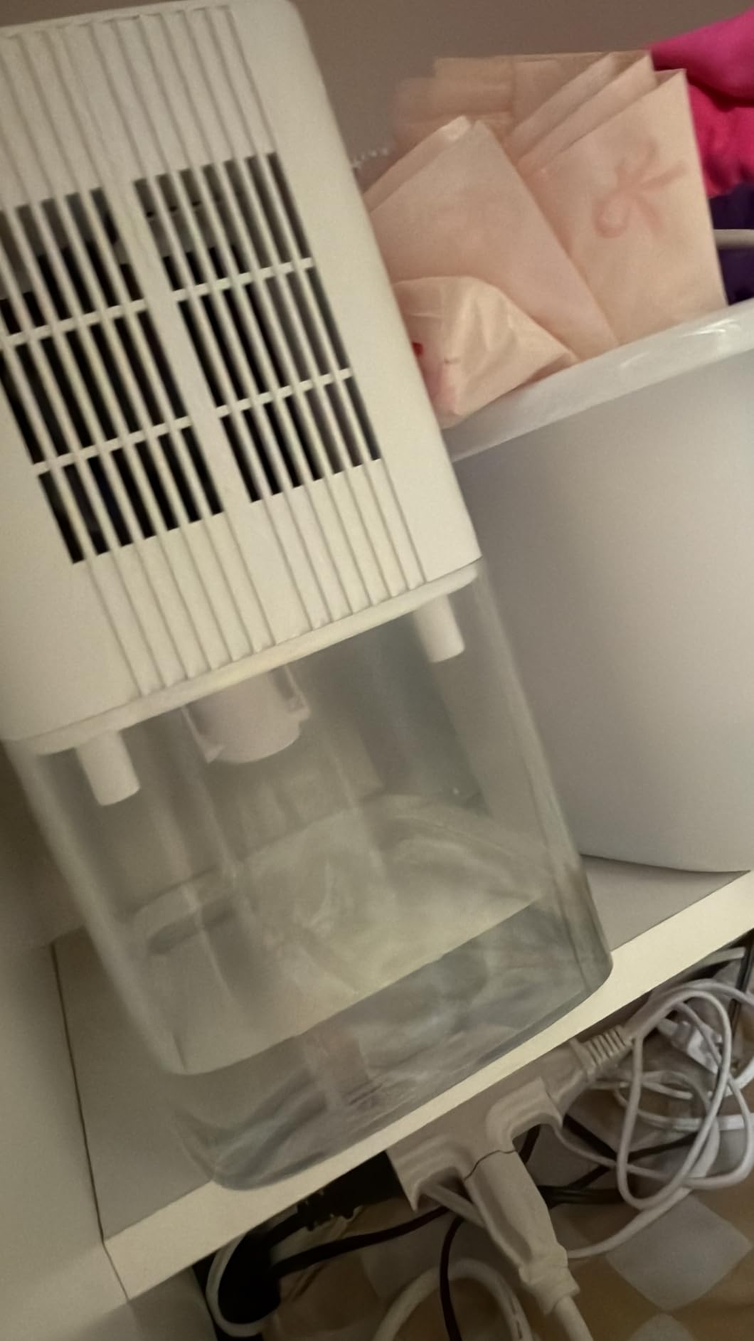 Dehumidifier 1657ML 58OZ Small Dehumidifier for Home 230 Ft² Safety Dehumidifiers Adjustable 10 Color Lights 5 Timers 3 Setting Modes Auto Shut Off Protection Low Noise For Bedroom Bathroom customer photo 1