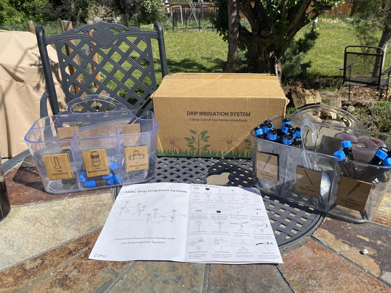 MIXC 247 FT Drip Irrigation System, Quick Connector Garden Watering System Automatic Sprinkler System Kit for Lawn Raised Bed Greenhouse Plant Watering System with 1/4'' Tubing, Drip Emitters, Connectors customer photo 2