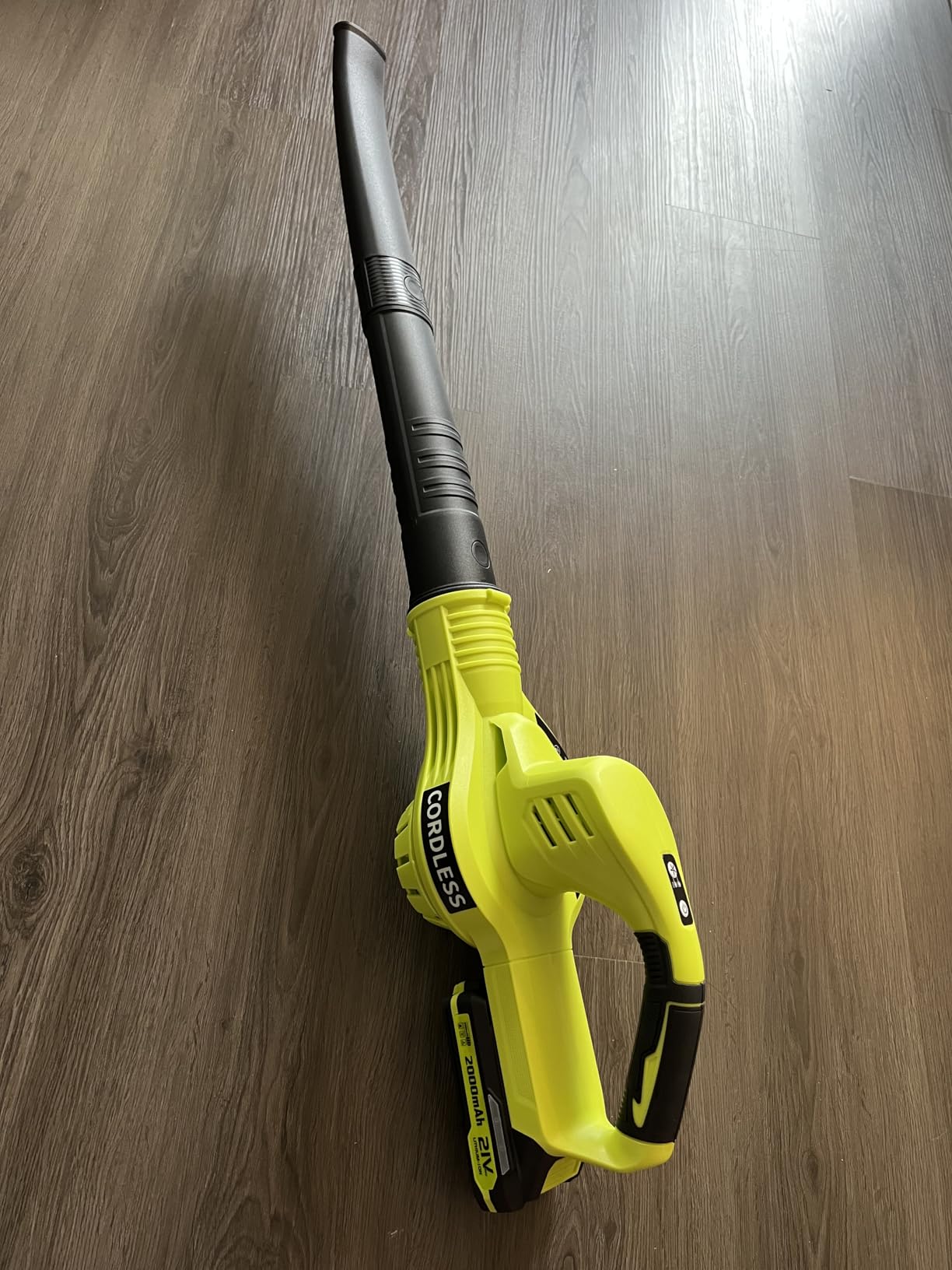 Leaf Blower Cordless - 21V Powerful Electric Leaf Blower with 2 Batteries and Charger, 2 Speed Modes, 2.0Ah Lightweight Battery Powered Leaf Blowers for Lawn Care, Patio, Dust, Blowing Leaves customer photo 1
