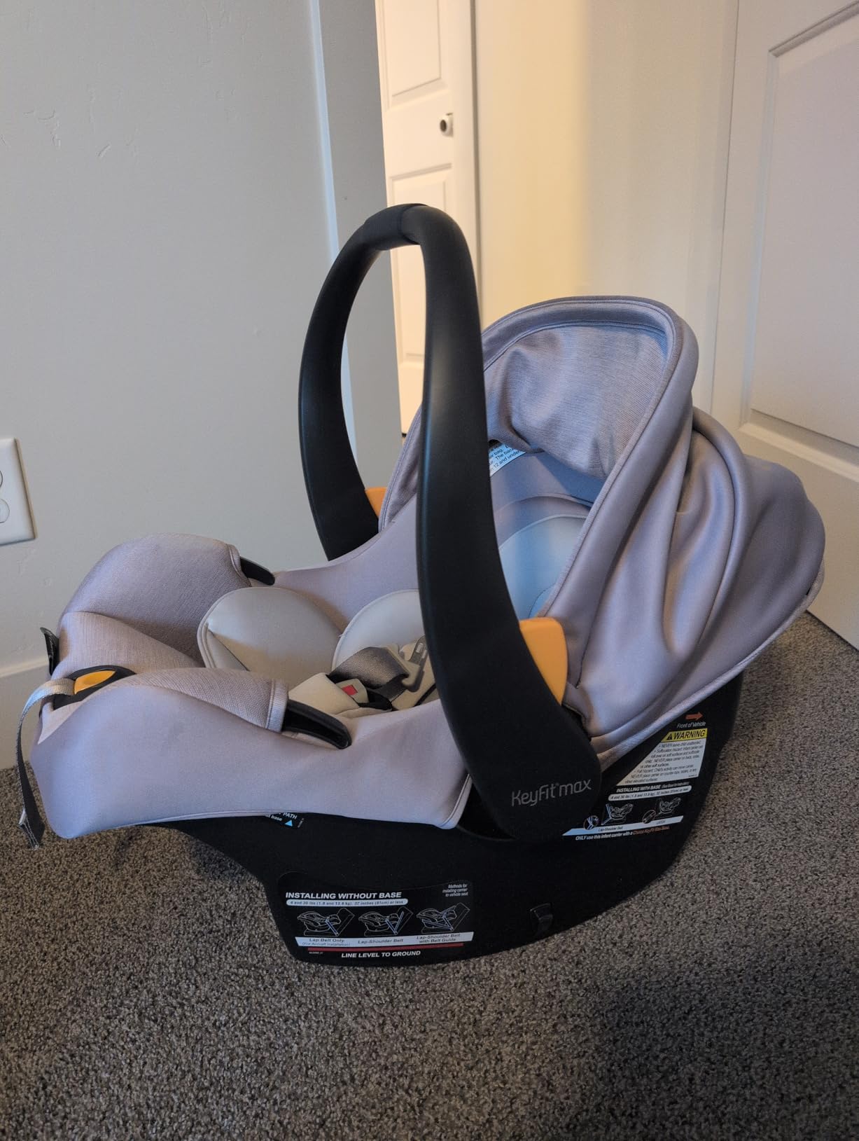 Chicco KeyFit Max ClearTex Infant Car Seat and Base, Rear-Facing Seat for Infants 4-30 lbs., Infant Head and Body Support, Compatible with Chicco Strollers, Lupine/Purple customer photo 2