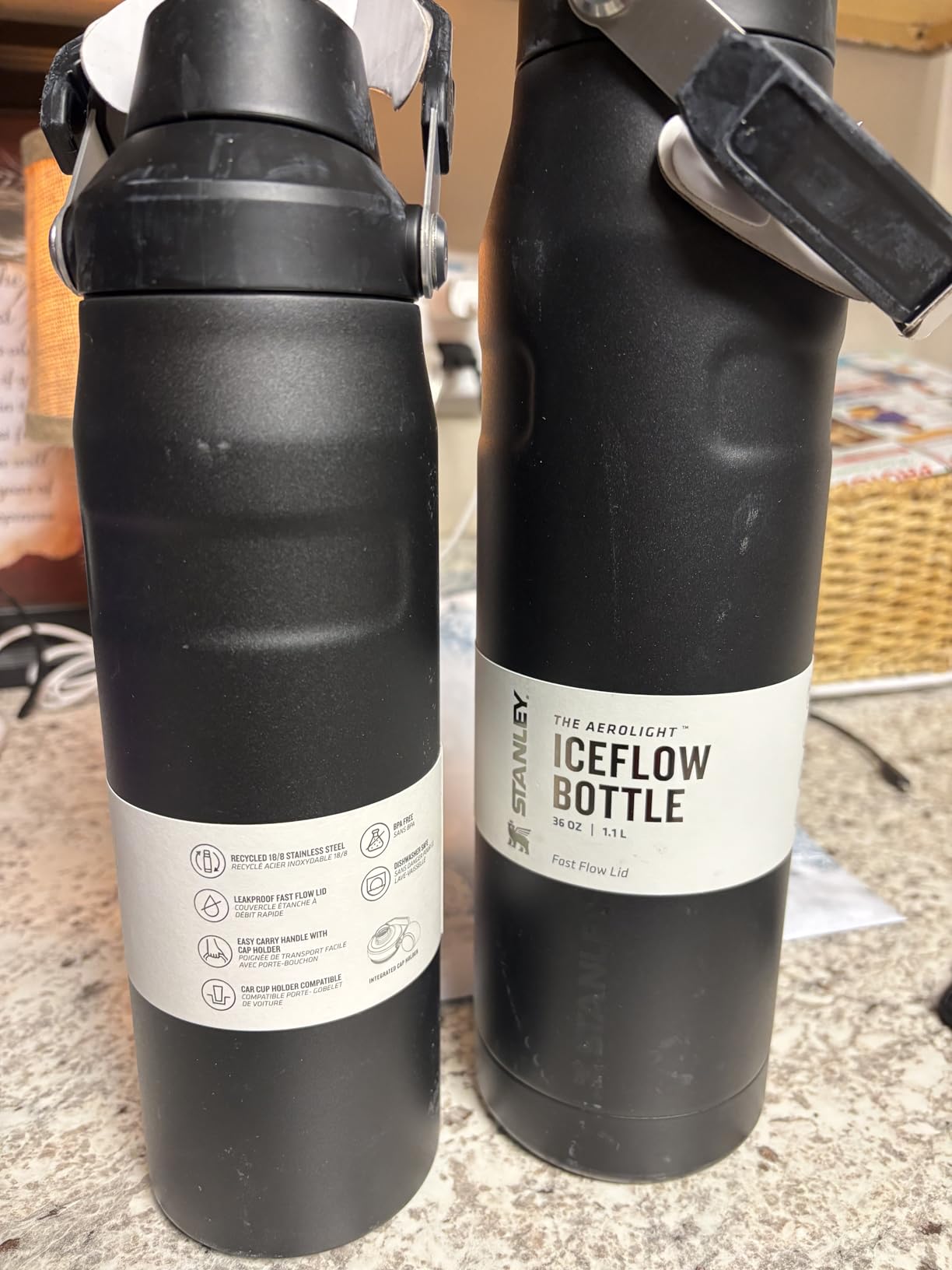 Stanley IceFlow Fast Flow Water Bottle 36 oz | Angled Spout Lid | Black 2.0 customer photo 1
