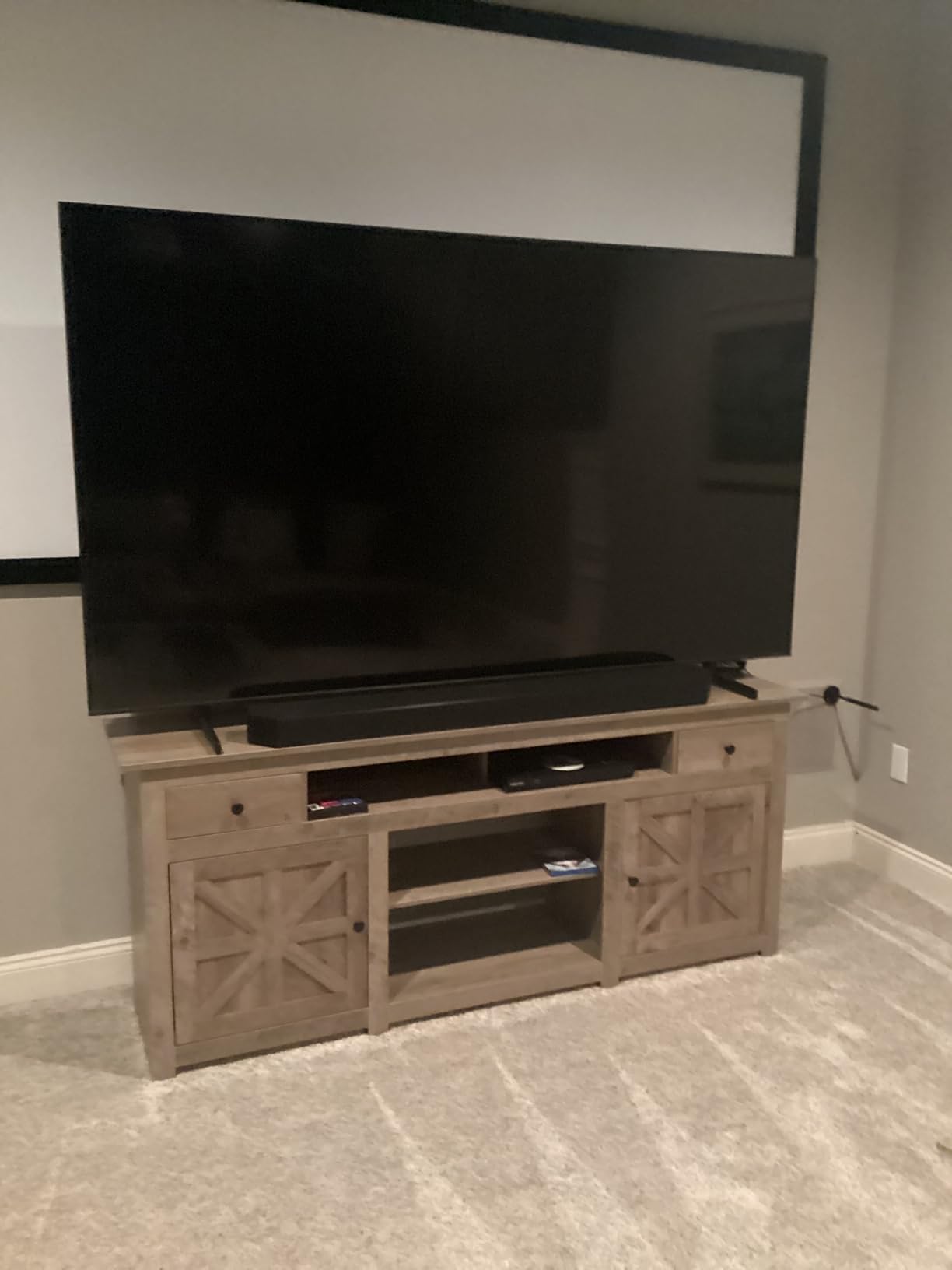 YITAHOME TV Stand for 75/80 Inch TV, Entertainment Center, TV Cabinet with Drawers and Power Outlet, Black TV Console for Living Room Furniture (70 Inch Length 30 Inch High) customer photo 2