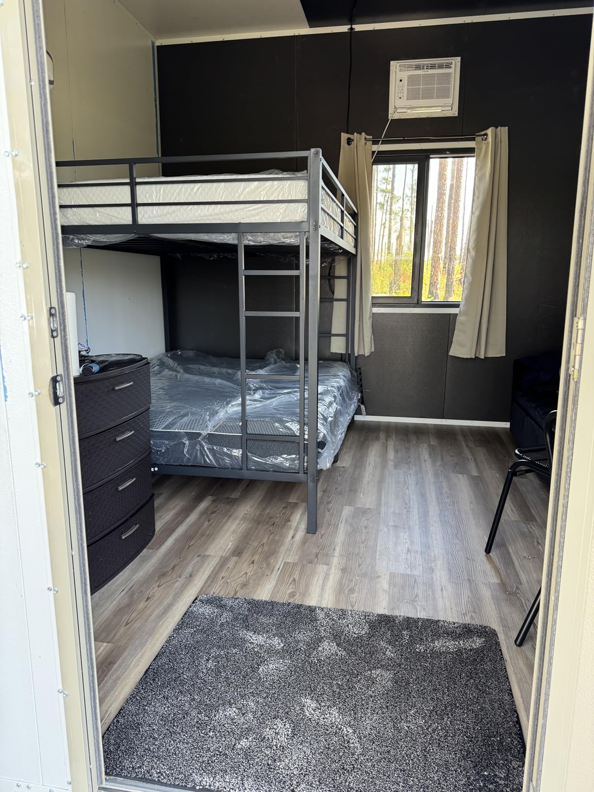 Queen Over Queen Bunk Bed Frame, Heavy Duty Metal Loft Bed for Adults/Teens, 400/600LB Capacity w/Ladder & Guardrail, Noise-Free Steel Slats, No Box Spring Required, Black customer photo 1