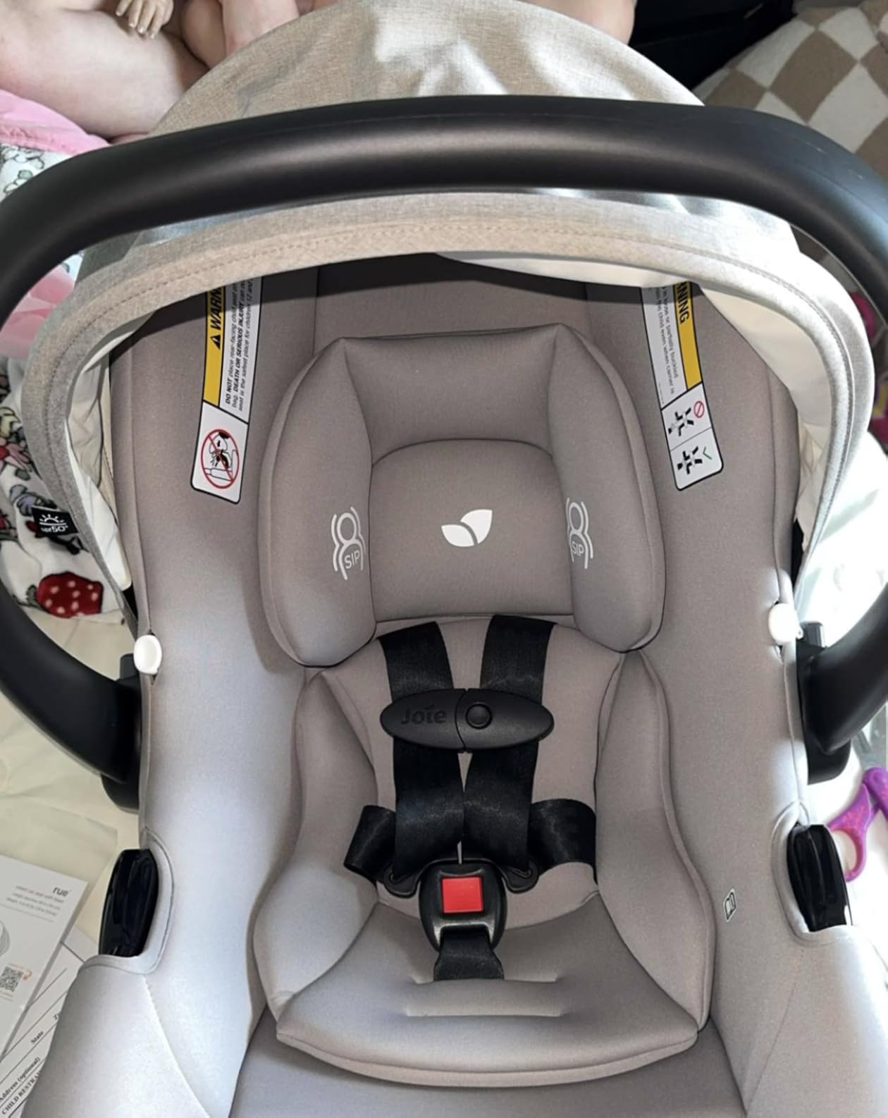Joie Baby Rue Lightweight Infant Car Seat & Anti-Rebound Base, Side-Impact Protection, 5-Point Harness, UPF 50+ Canopy for Newborns and Infants, Dove customer photo 1