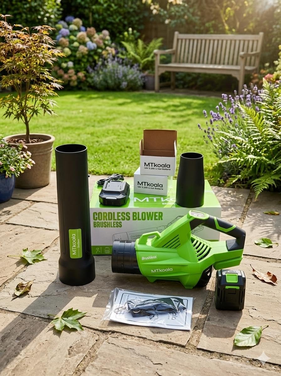 Leaf Blower Cordless, New Upgraded 1200W Brushless Motor Leaf Blower, 700CFM 200MPH with 3 Speed Modes, 160Mins Max Runtime, Handheld Electric Blower for Lawn Care, Yard, Dust & Snow (Green) customer photo 1