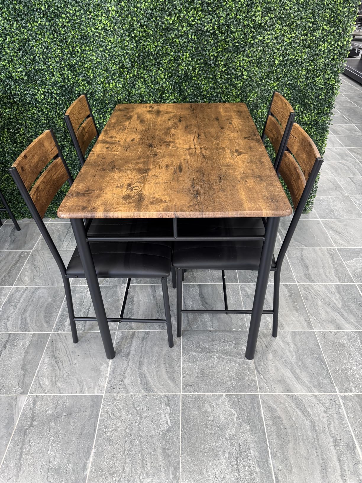 IRONCK Dining Table Set for 4, Wood Kitchen Table with Upholstered Chairs for Kitchen & Dining Room, Compact Dining Set for Small Spaces, White & Gold customer photo 1