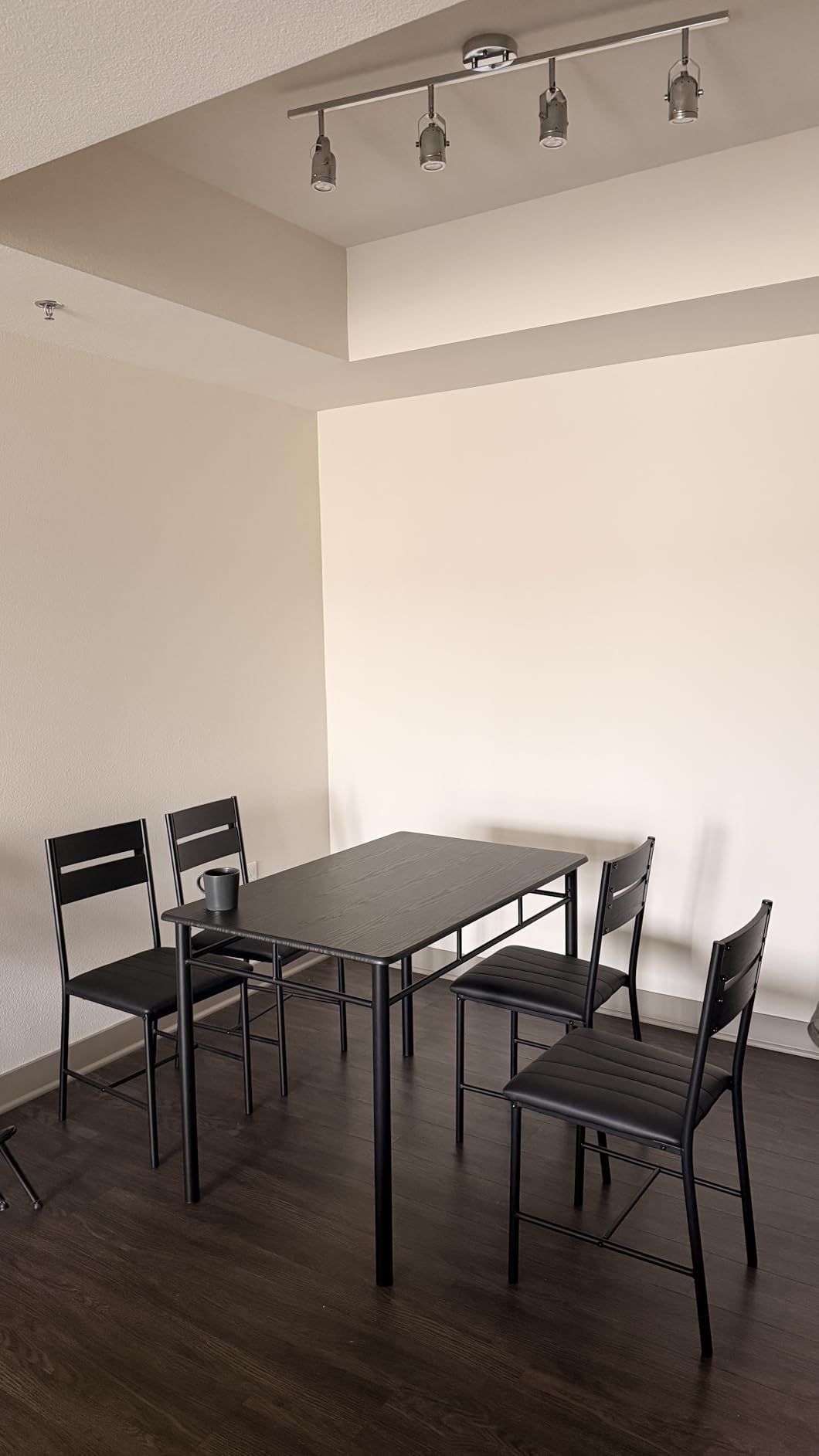 IRONCK Dining Table Set for 4, Wood Kitchen Table with Upholstered Chairs for Kitchen & Dining Room, Compact Dining Set for Small Spaces, White & Gold customer photo 2
