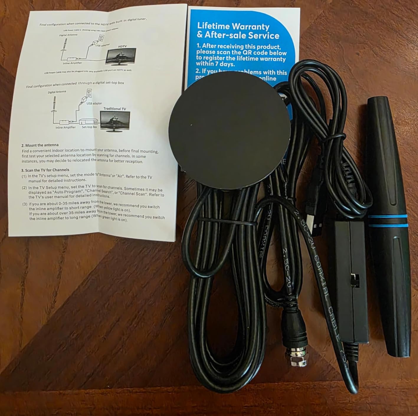 TV Antenna for Smart TV Indoor, TV Antenna for Local Channels, Support 4K 1080p with Signal Booster for Local Channels, Long Range Reception - Cable Length 18ft (Dark Grey) customer photo 1