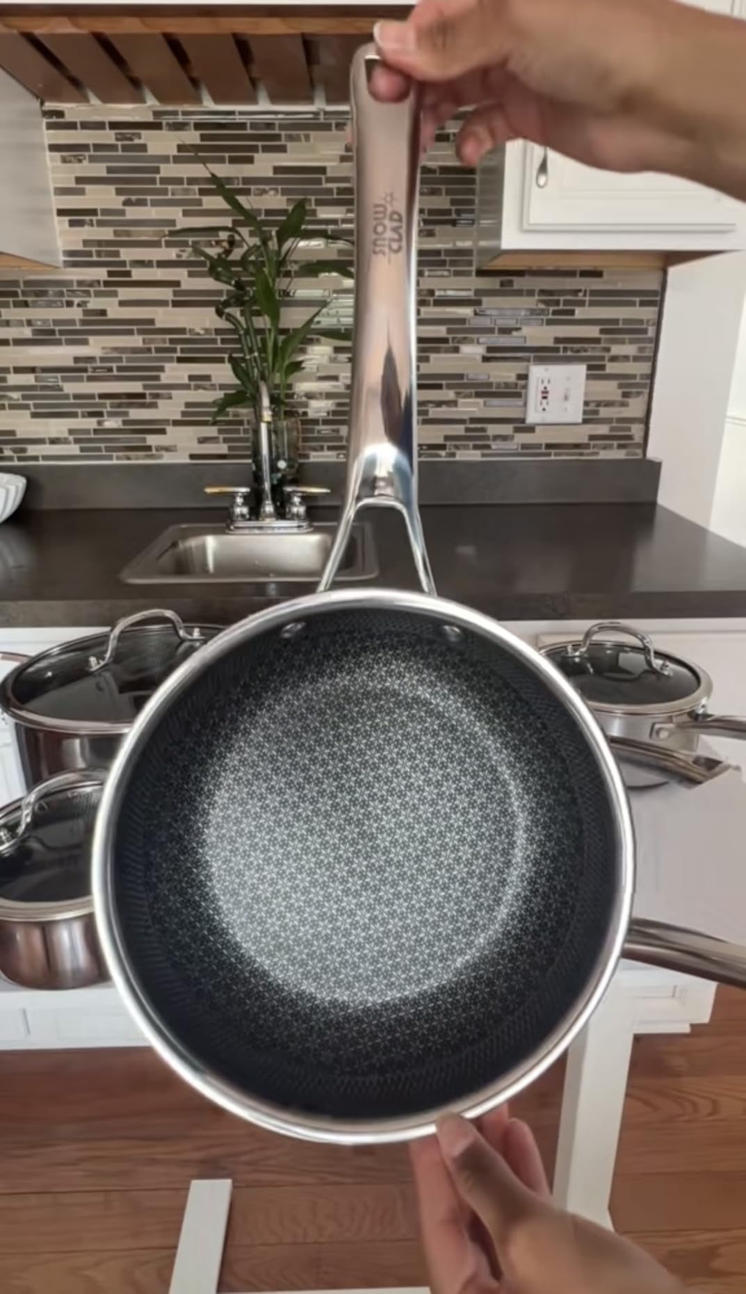 SNOWCLAD Pots and Pans Set Non Stick, 14 Pcs Hybrid Stainless Steel Cookware Sets, Non Stick Frying Pans, Saucepans, Saute Pan & Stock Pot, PFOA Free Kitchen Skillet,Induction Compatible customer photo 1