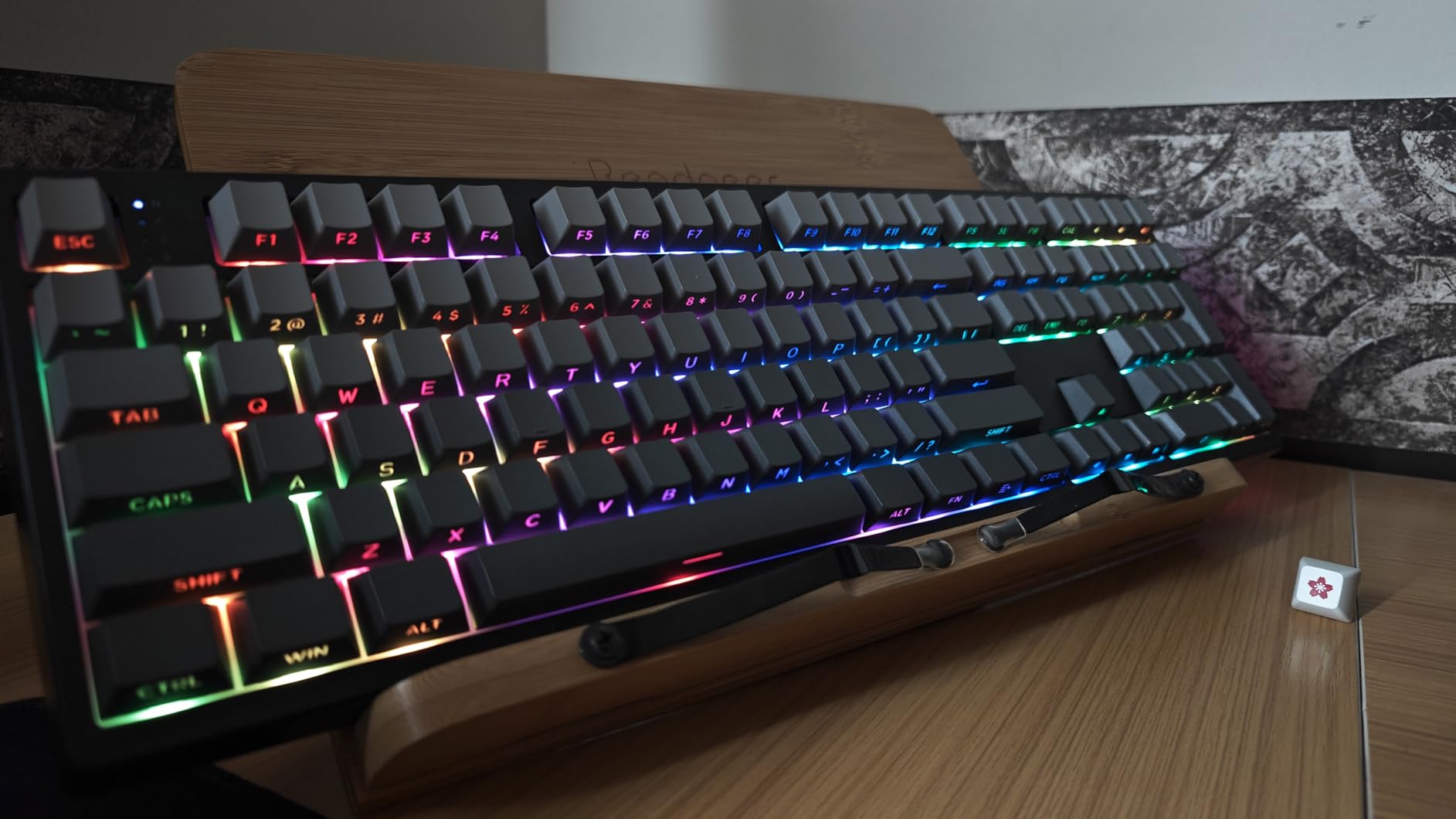 TH108 Full Size Mechanical Keyboard, Wireless Gaming Keyboard with 8000mAh Battery, Creamy Gasket, 108 Keys, Hot Swap, Custom Driver, RGB Backlight (Blue&White, Creamy Jade) customer photo 1