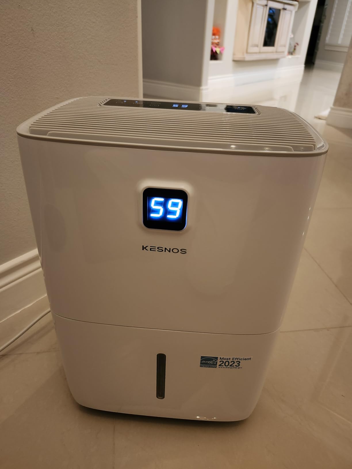 Kesnos 2,500 Sq. Ft. Energy Star 2025 Dehumidifier for Home & Basement, Ideal for Bedroom with Ultra Quiet 36 dB, 0.39-Gallon Water Tank with Drain Hose, 4 Pre-Set Modes, Auto Defrost, Timer customer photo 1