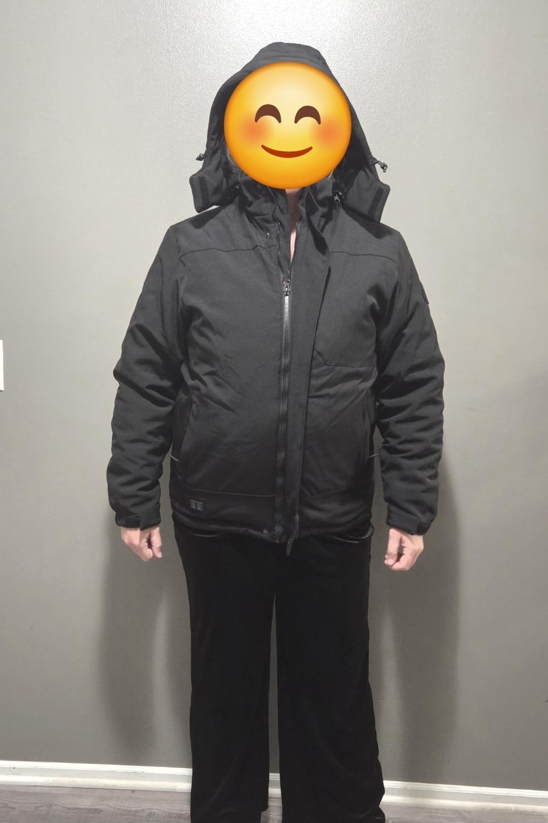 Heated Jacket for Men, Winter Windproof Electric Heating Coat with Detachable Hood customer photo 1
