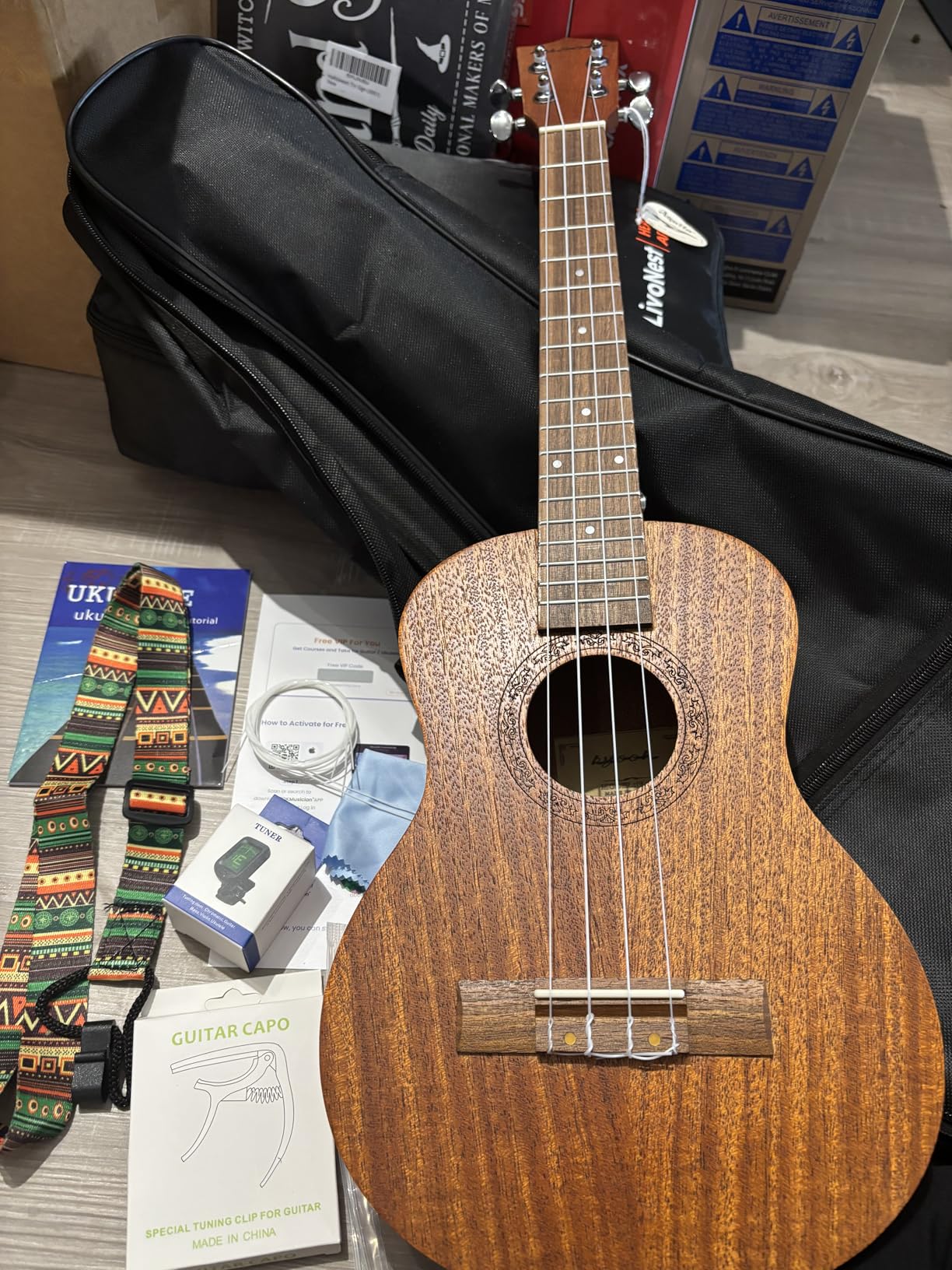 Tenor Ukulele Professional Mahogany 26 Inch Ukelele All-in-One Kit for Beginner & All Ages with Gig Bag Tuner Strap Picks Nylon Strings Online Lessons customer photo 1