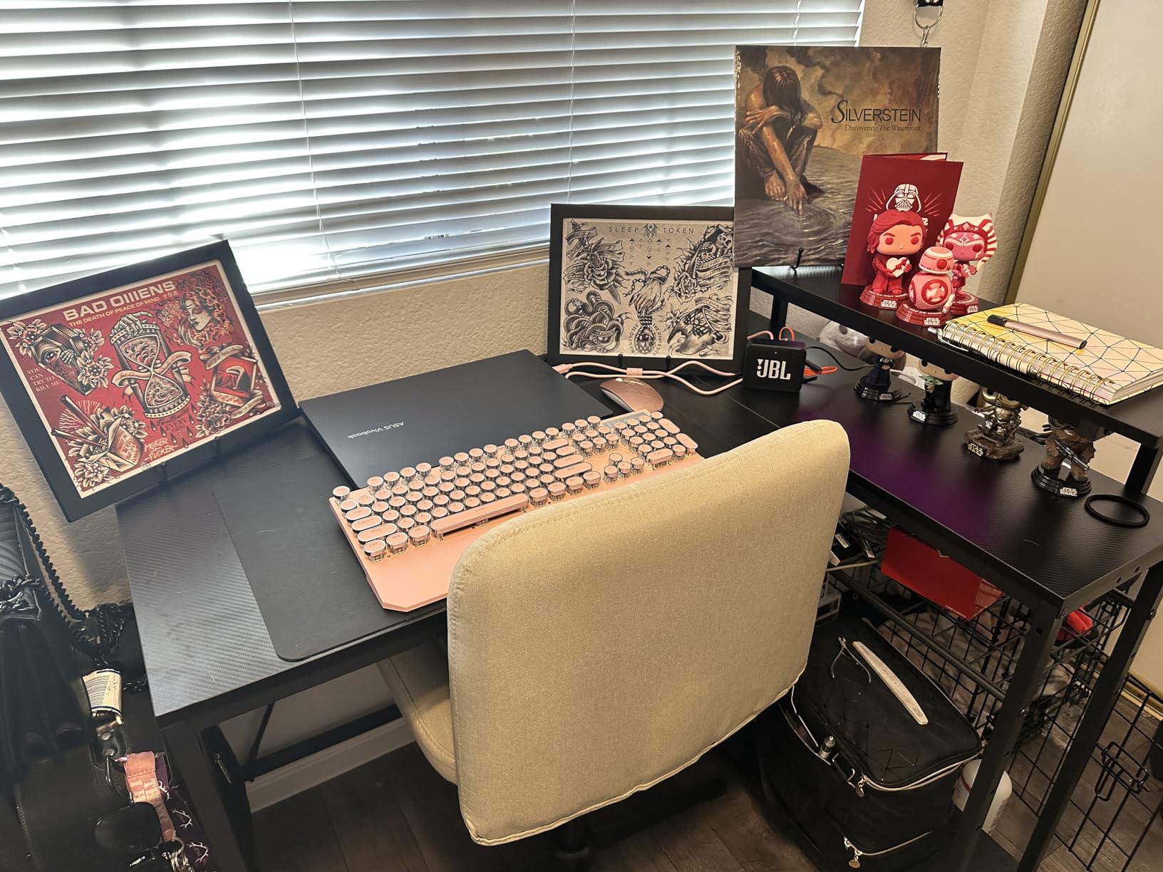 Bestier Office Desk with Keyboard Tray, 47 inch Industrial Computer Desk with Storage, Reversible Executive Desk with File Cabinet for Home Office Bedroom, Rustic Brown customer photo 2