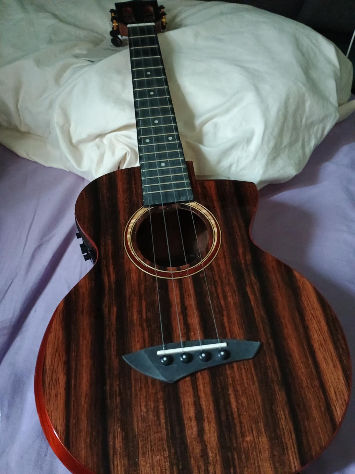 Caramel TEM45 Pumpkin Style Tenor Ukulele - 26 Inch Solid Top Flamed Okoume with EQ, Acoustic Electric Ukulele for Stage Performance & Professionals customer photo 2
