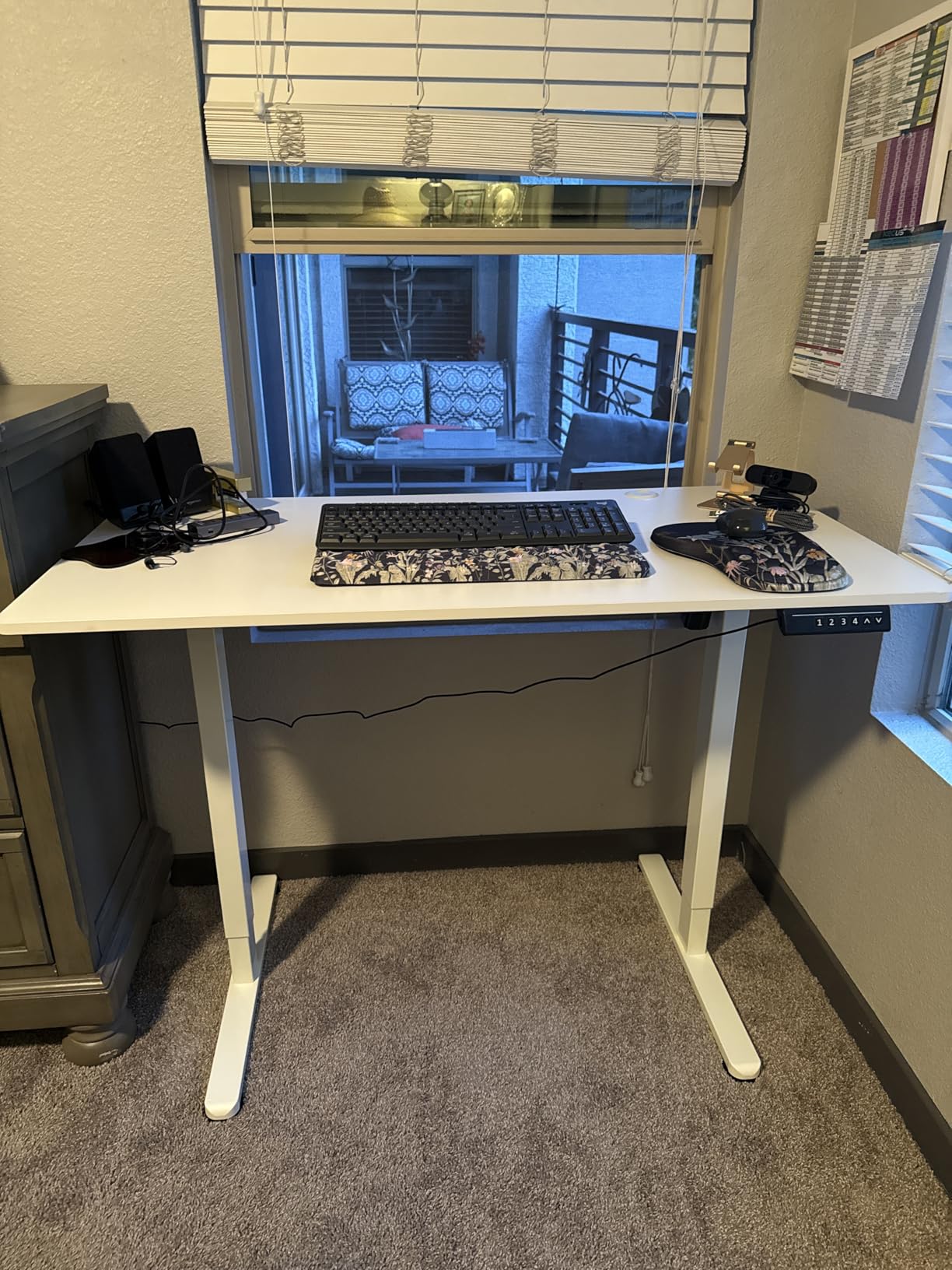 Furmax Electric Standing Desk, 45 x 24 Inches Sit Stand up Desk, Sit Stand Height Adjustable Home Office Desk with 4 Height Position Memory (Rustic Brown, 45) customer photo 2