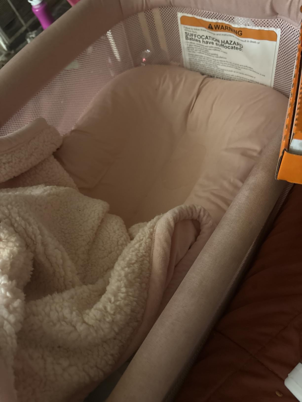 Baby Bassinet, Bedside Bassinet for Baby, Bassinet Bedside Sleeper with Mattress, Storage Basket and 4 Auto-Lock Wheels, Full-Mesh Sides, Bedside Mini Crib for Newborn (Beige) customer photo 1