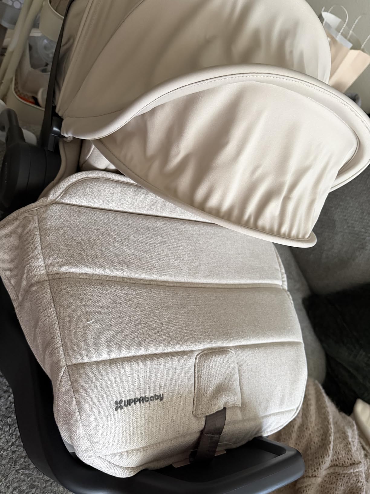 UPPAbaby Aria V2 Lightweight Infant Car Seat - Load Leg + Anti-Rebound Panel - Infant Insert + All-Weather FootCover Included - Direct Stroller Attachment, Callum (Stone Blue) customer photo 2
