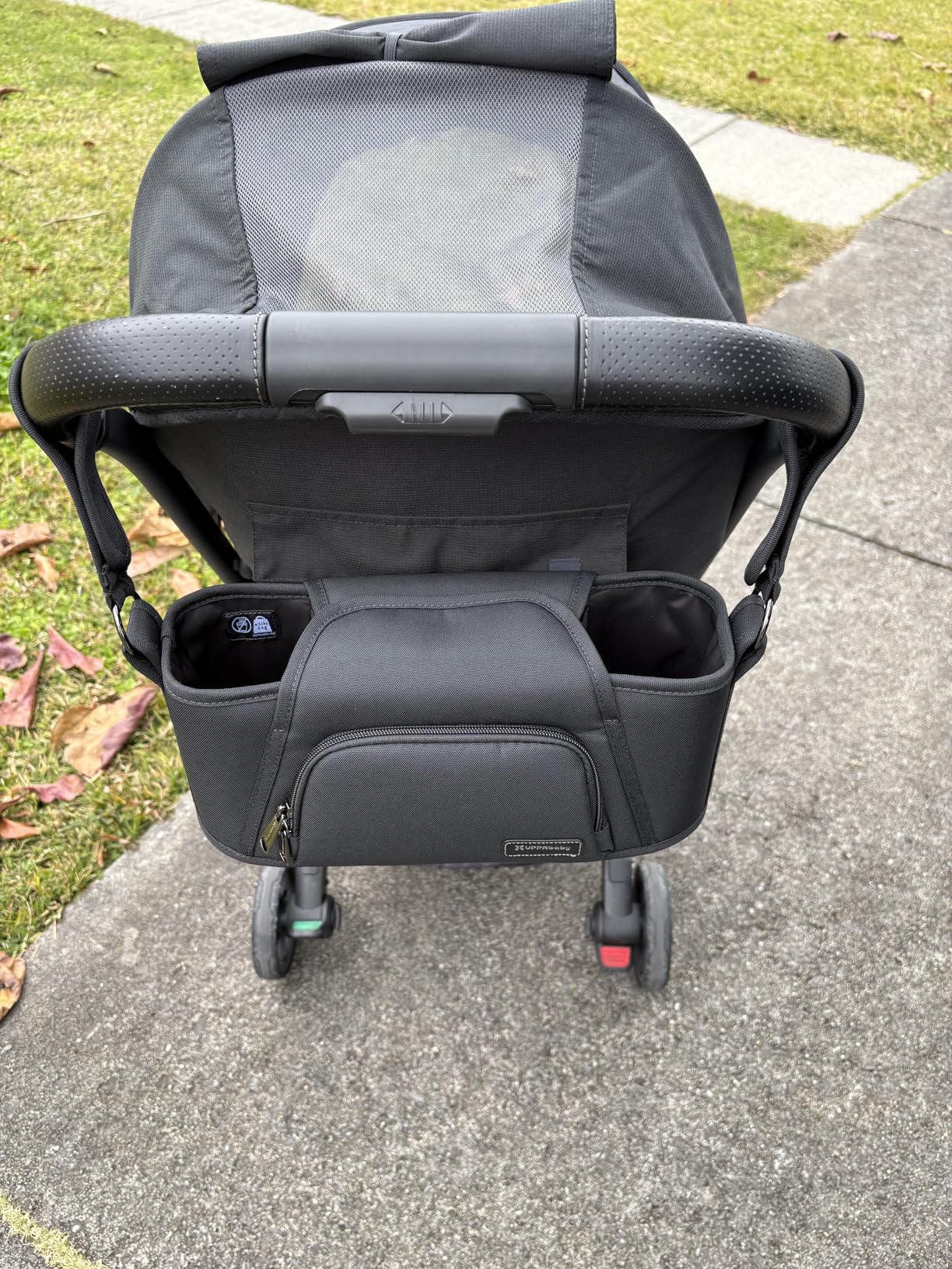 UPPAbaby Carry-All Parent Organizer - Easy Attach, Universal Fit - Multiple Compartments for Beverages, Snacks + Personal Items - Secure Zippered Pocket - Charcoal customer photo 2