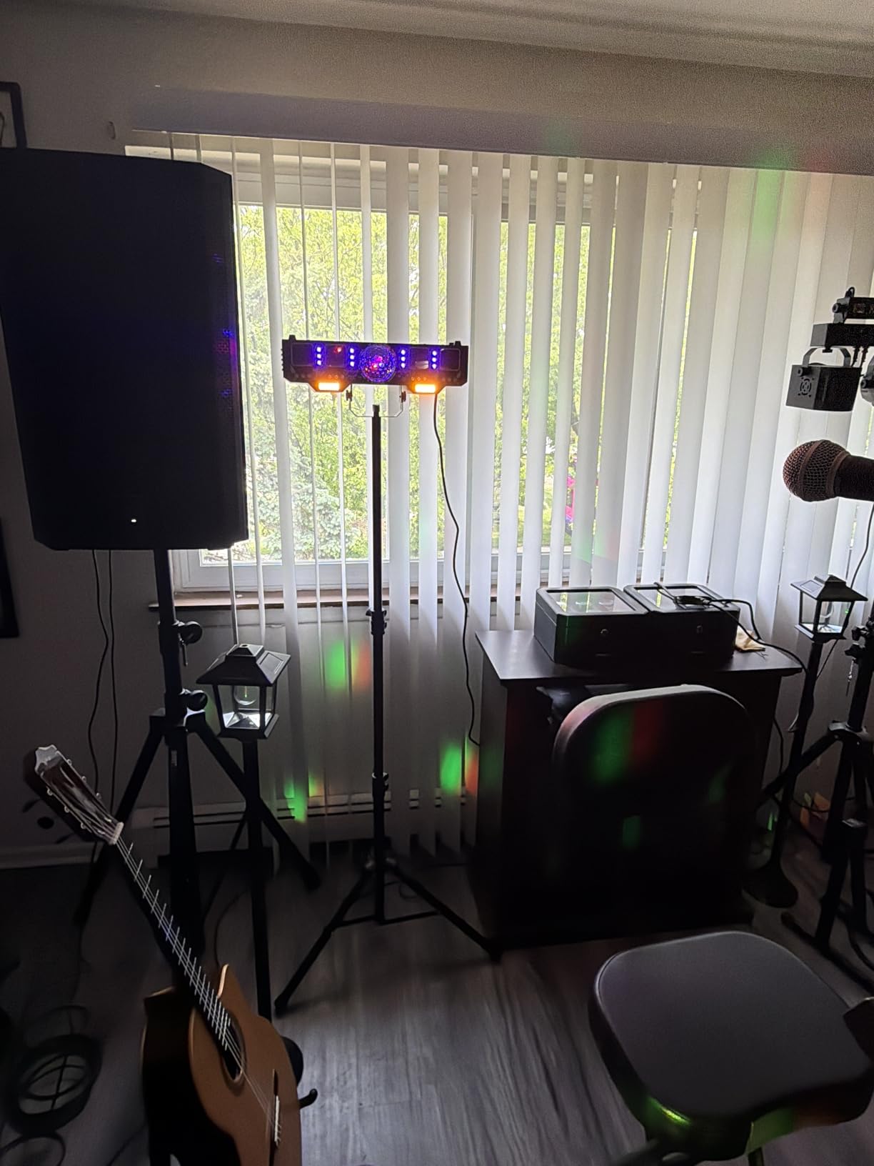 Telbum DJ Lights with Stand, 7 in 1 DJ Light for Party, DMX & Sound Activated Laser Light Show, Disco Ball & UV Strobe Effect Stage Lights Package for Gig Bar Band Events Wedding Christmas customer photo 1