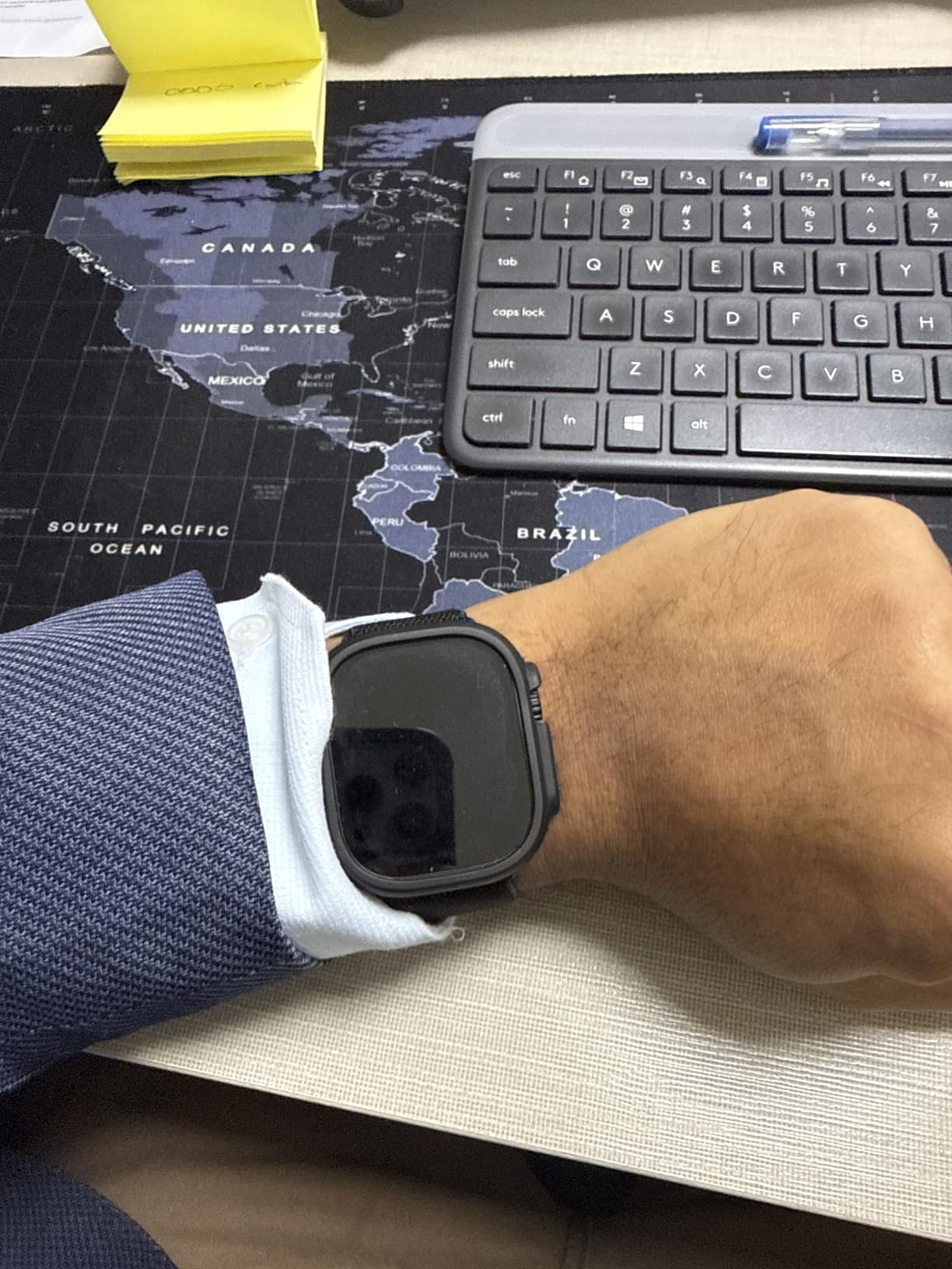 Apple Watch Ultra 3 [GPS + Cellular, 49mm] Natural Titanium Case with Anchor Blue Ocean Band (Renewed) customer photo 2