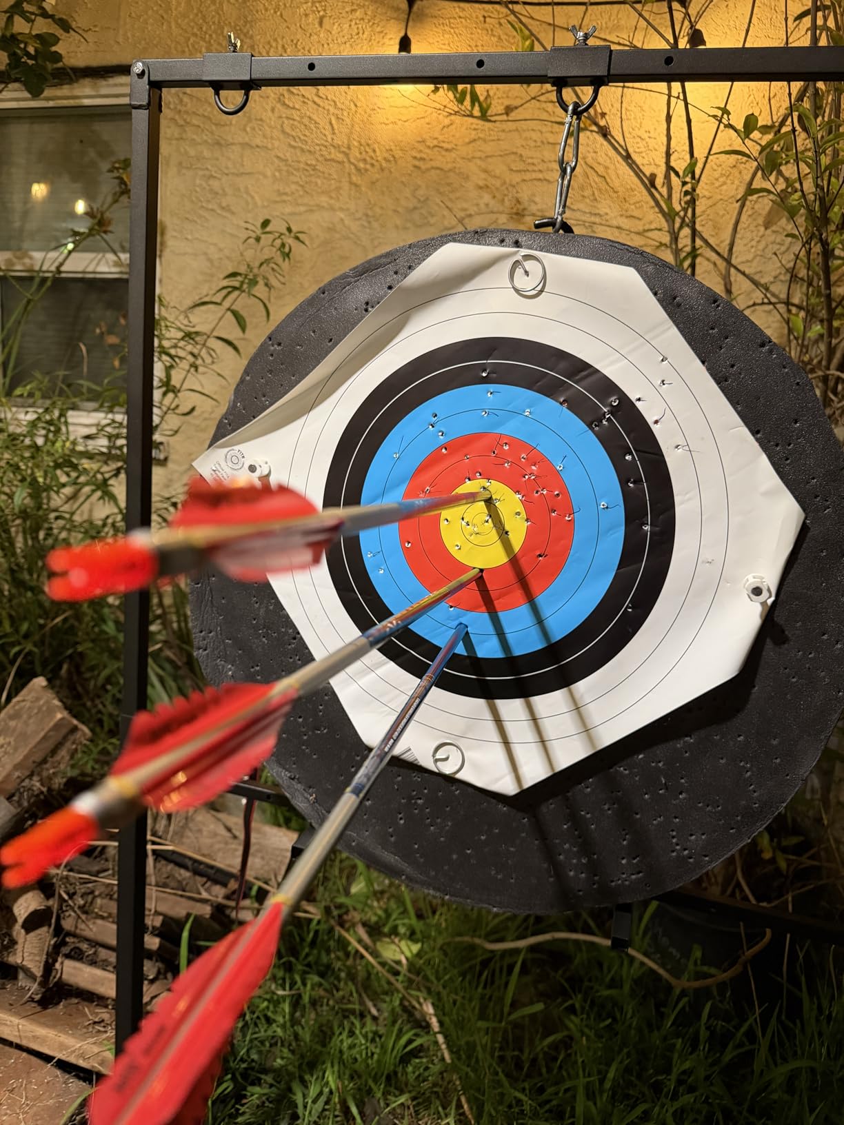 JY PERFORMANCE Archery Target Stand, Adjustable Target Stand for 30 Inch Bag and Foam Targets, Bow and Arrow Target Stand for Backyard, Range, Indoor, Outdoor Shooting customer photo 2