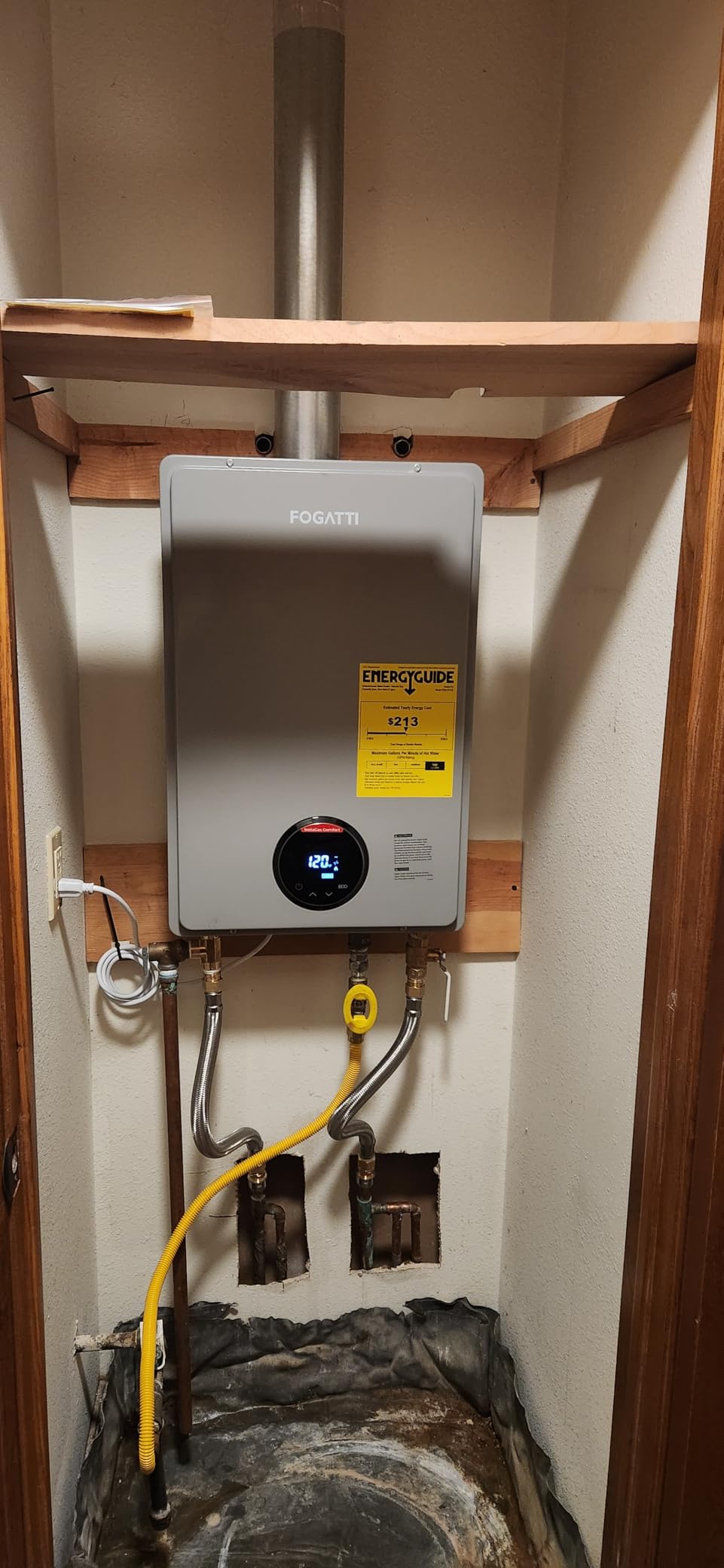 FOGATTI Natural Gas Tankless Water Heater Outdoor - Max 8.1 GPM 180,000 BTU, CSA Certified Compact Design On Demand Instant Hot Water Heater - Instagas Comfort 180S Series customer photo 1